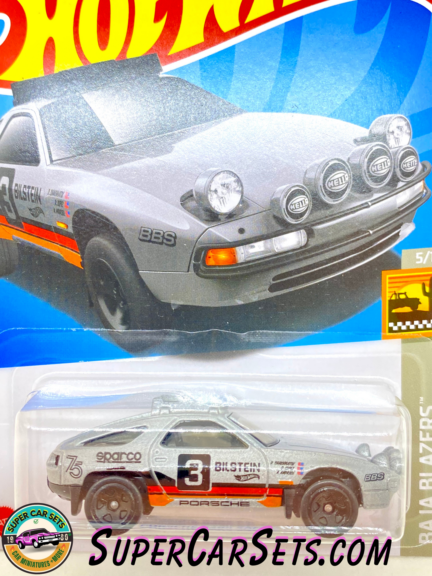 Porsche 928S Safari - Hot Wheels Baja Blazers - 2023 (5/10) (208/250) (card slightly bent)