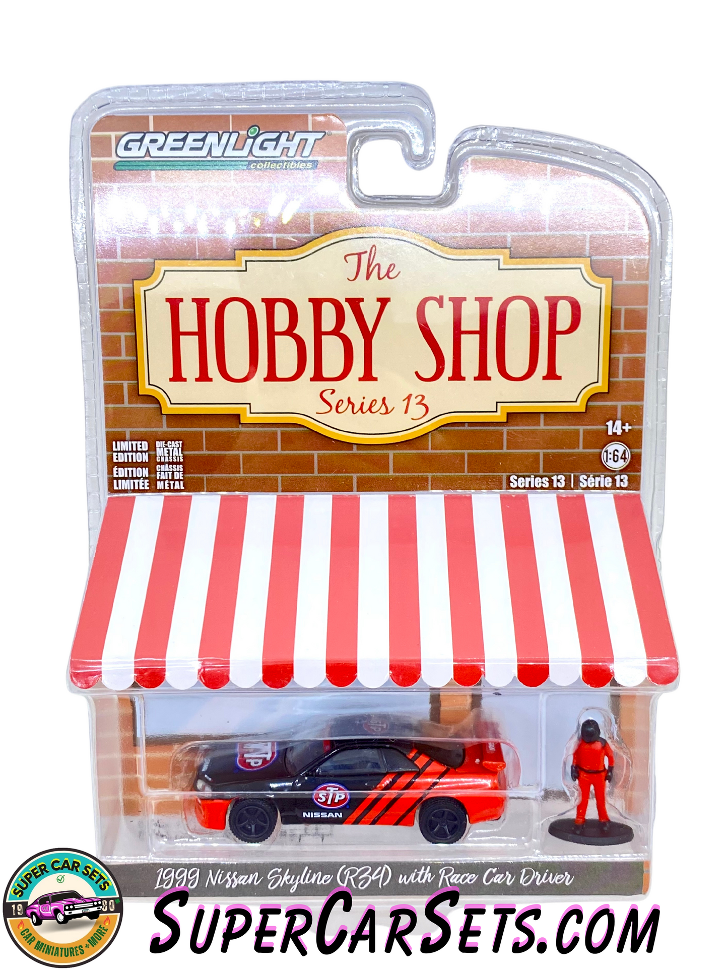 1999 Nissan Skyline (R34) with Race Car Driver - The Hobby Shop Series 13 made by Greenlight Collectibles