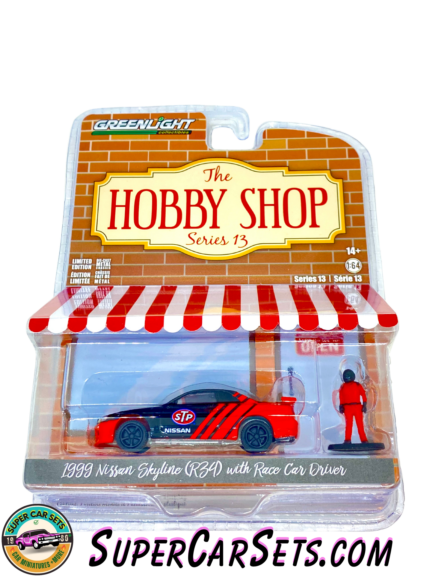 1999 Nissan Skyline (R34) with Race Car Driver - The Hobby Shop Series 13 made by Greenlight Collectibles