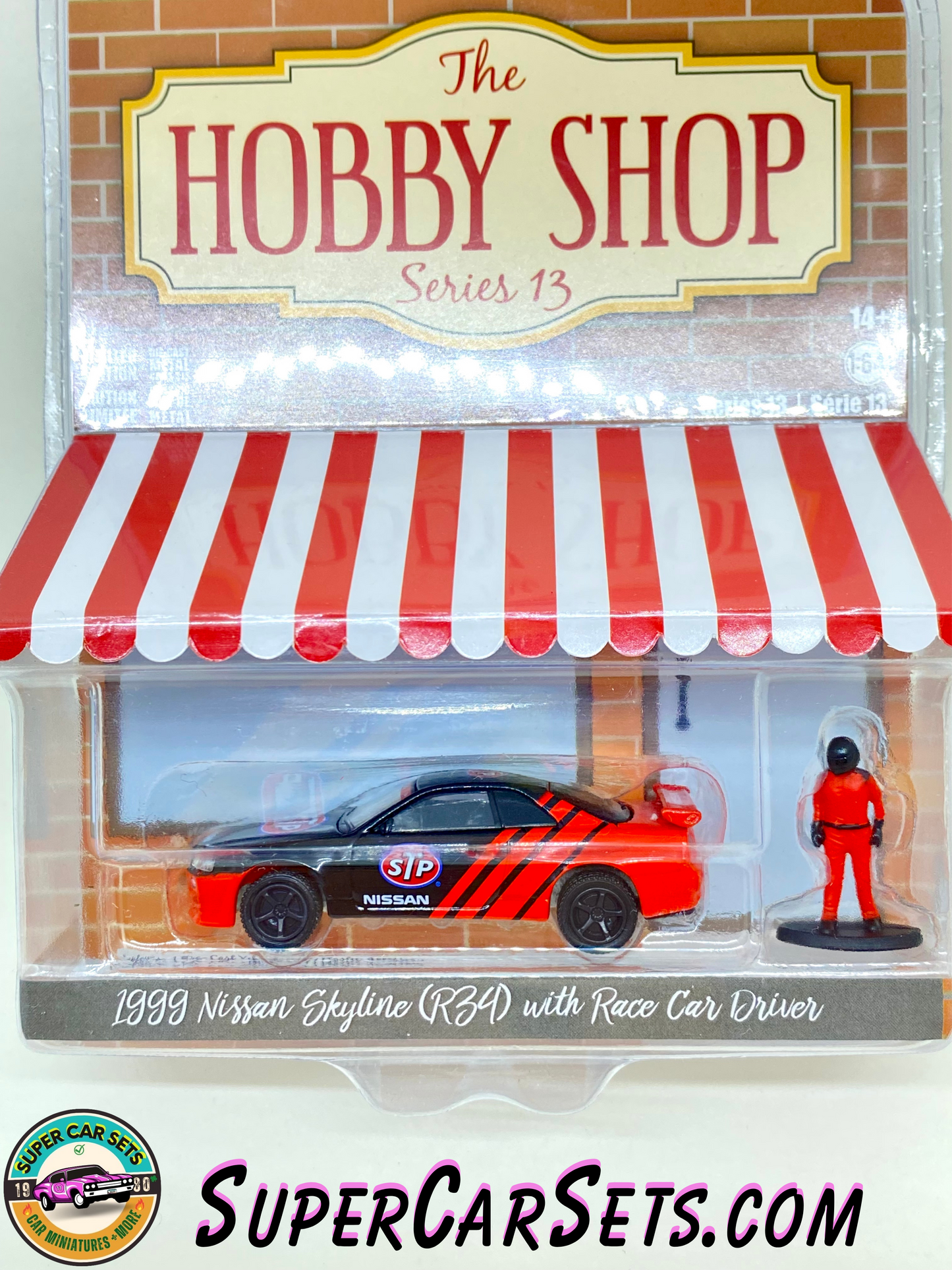 1999 Nissan Skyline (R34) with Race Car Driver - The Hobby Shop Series 13 made by Greenlight Collectibles