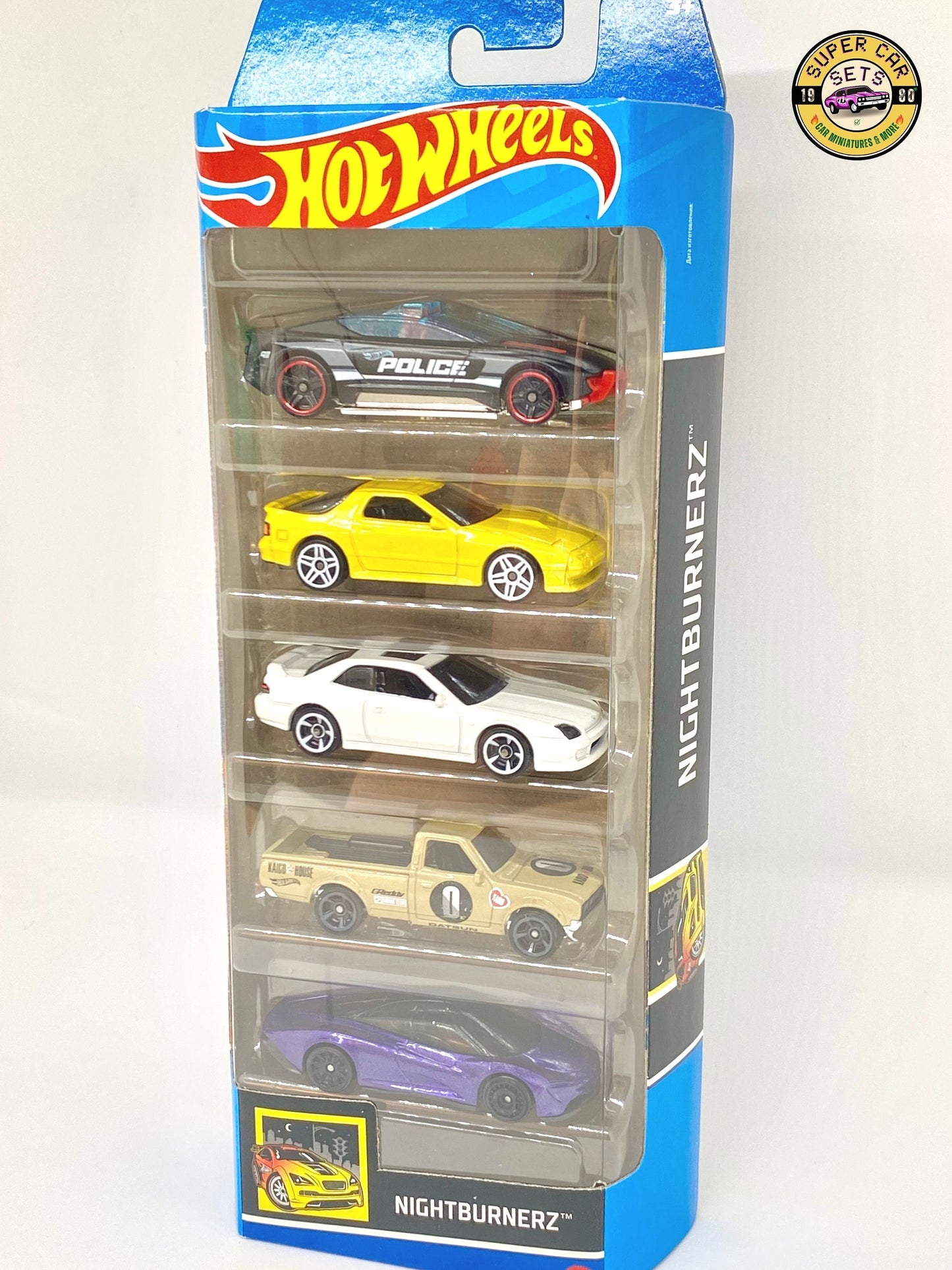 Pack de 5 Hot Wheels - Nightburnerz (avec Datsun 620 et plus)