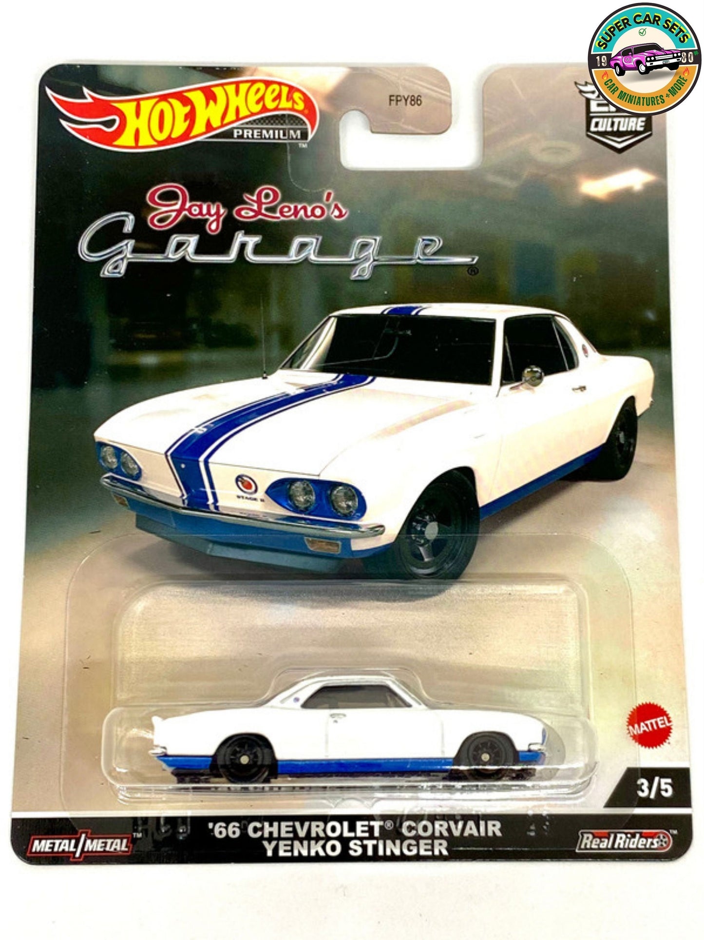 All 5 cars (*perfect cars condition but Broken card) Jay Leno’s Garage from Hot Wheels Premium Car Culture –  Complete Set 5 of 5 cars