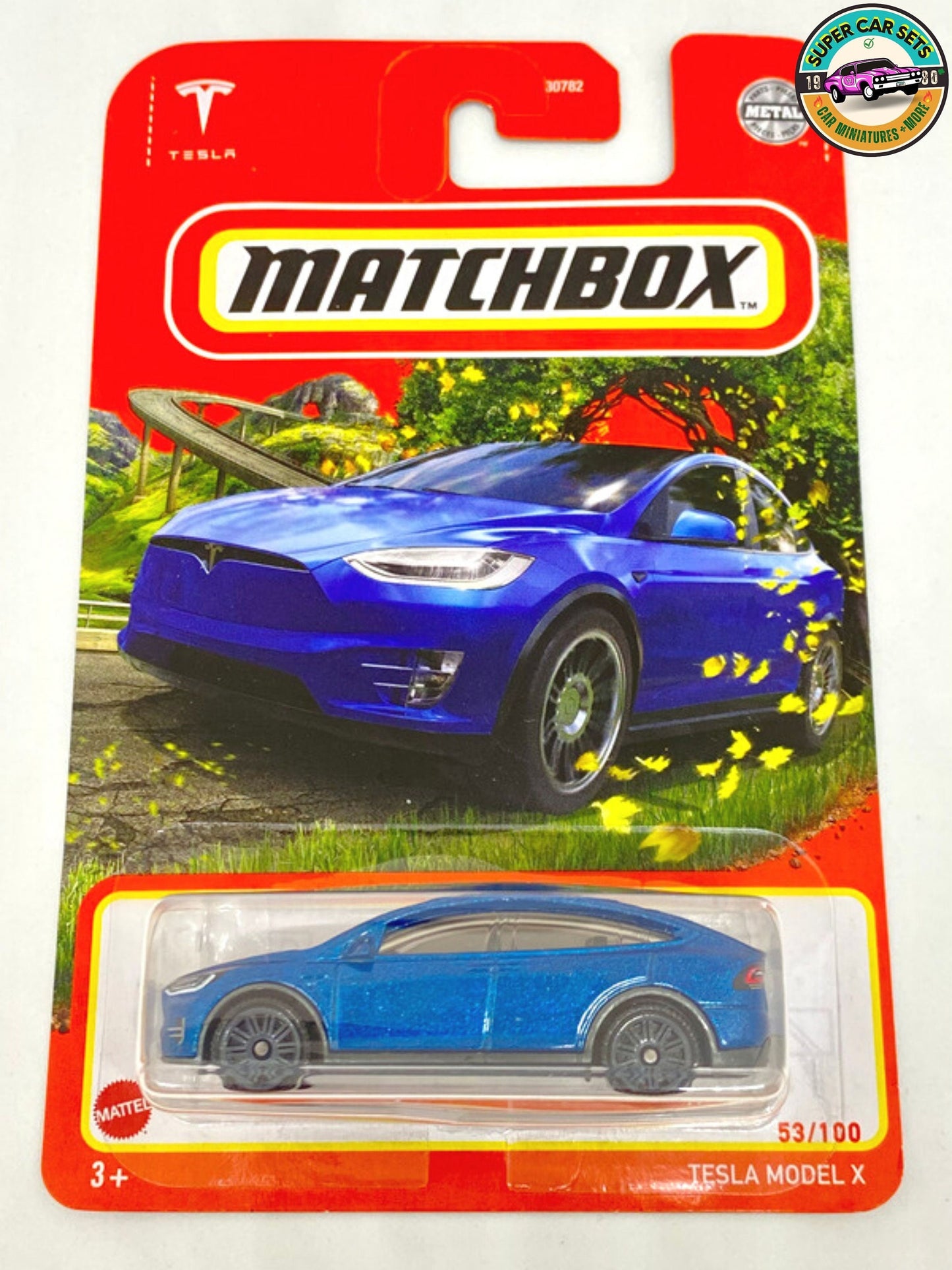 4 TESLA Cars Set II – Roadster (mattrote Farbe) + Model X + Model Y