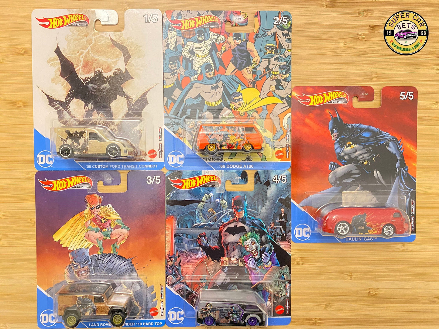 All 5 Hot Wheels - Premium - DC - Batman - Complete Set - 5 of 5 cars