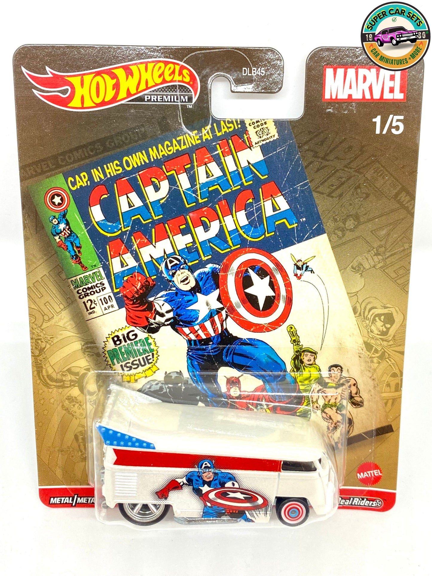 Captain America Hot Wheels Premium Marvel Volkswagen T1 Drag Bus_01