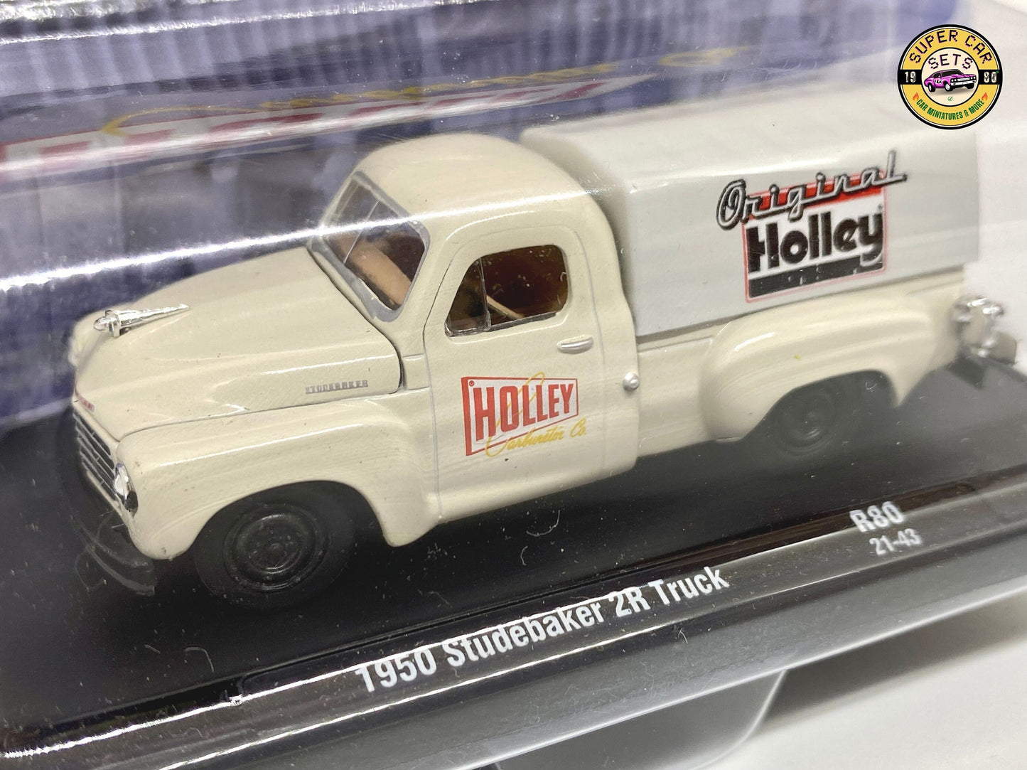 2 Fahrzeuge Holley Set – 1950 Studebaker 2R Truck + 1987 Ford Mustang GT, hergestellt von M2 Machines