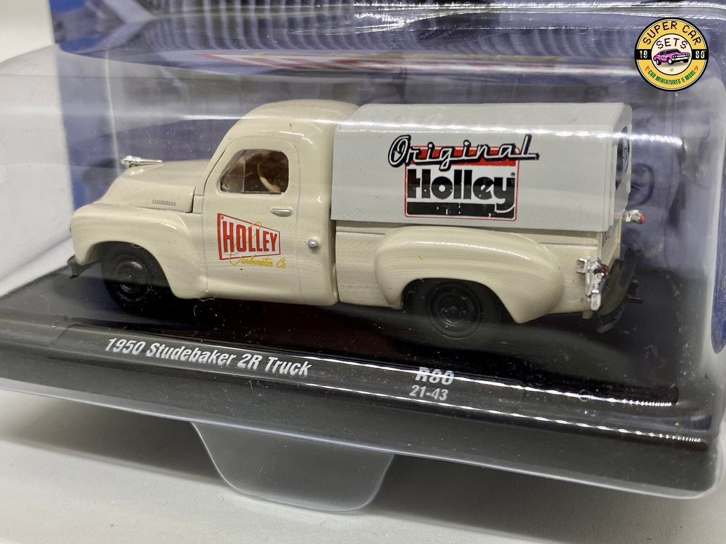 2 Fahrzeuge Holley Set – 1950 Studebaker 2R Truck + 1987 Ford Mustang GT, hergestellt von M2 Machines