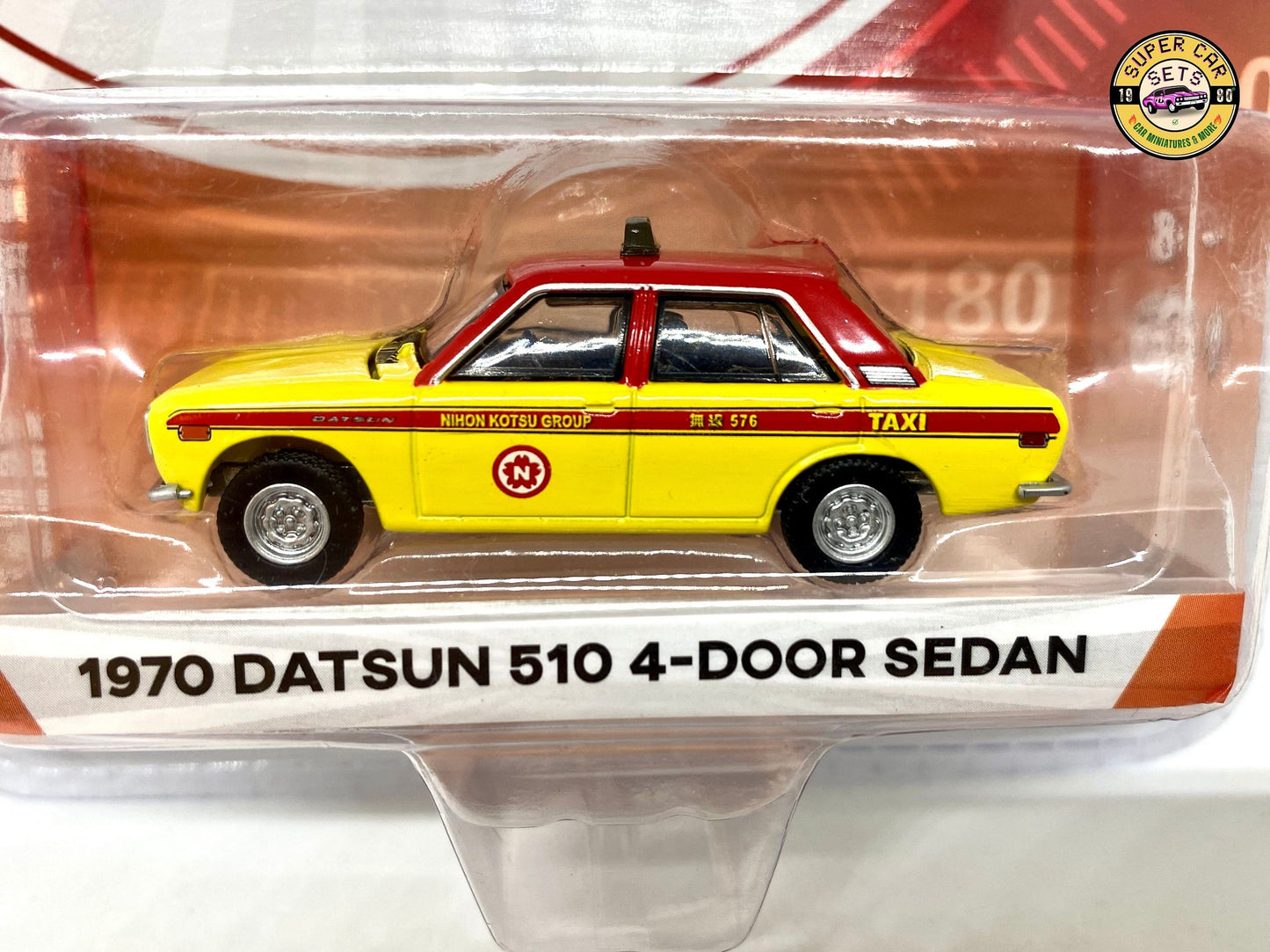 Taxi 1970 Datsun 510 Berline 4 portes - Tokyo Torque Serie 7 - fabriqué par Greenlight