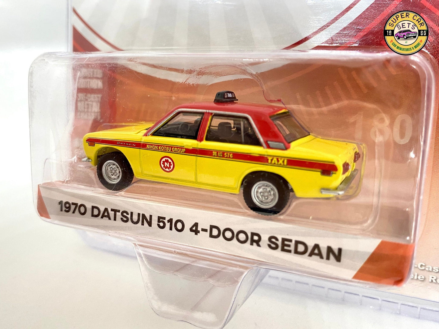 Taxi 1970 Datsun 510 Berline 4 portes - Tokyo Torque Serie 7 - fabriqué par Greenlight