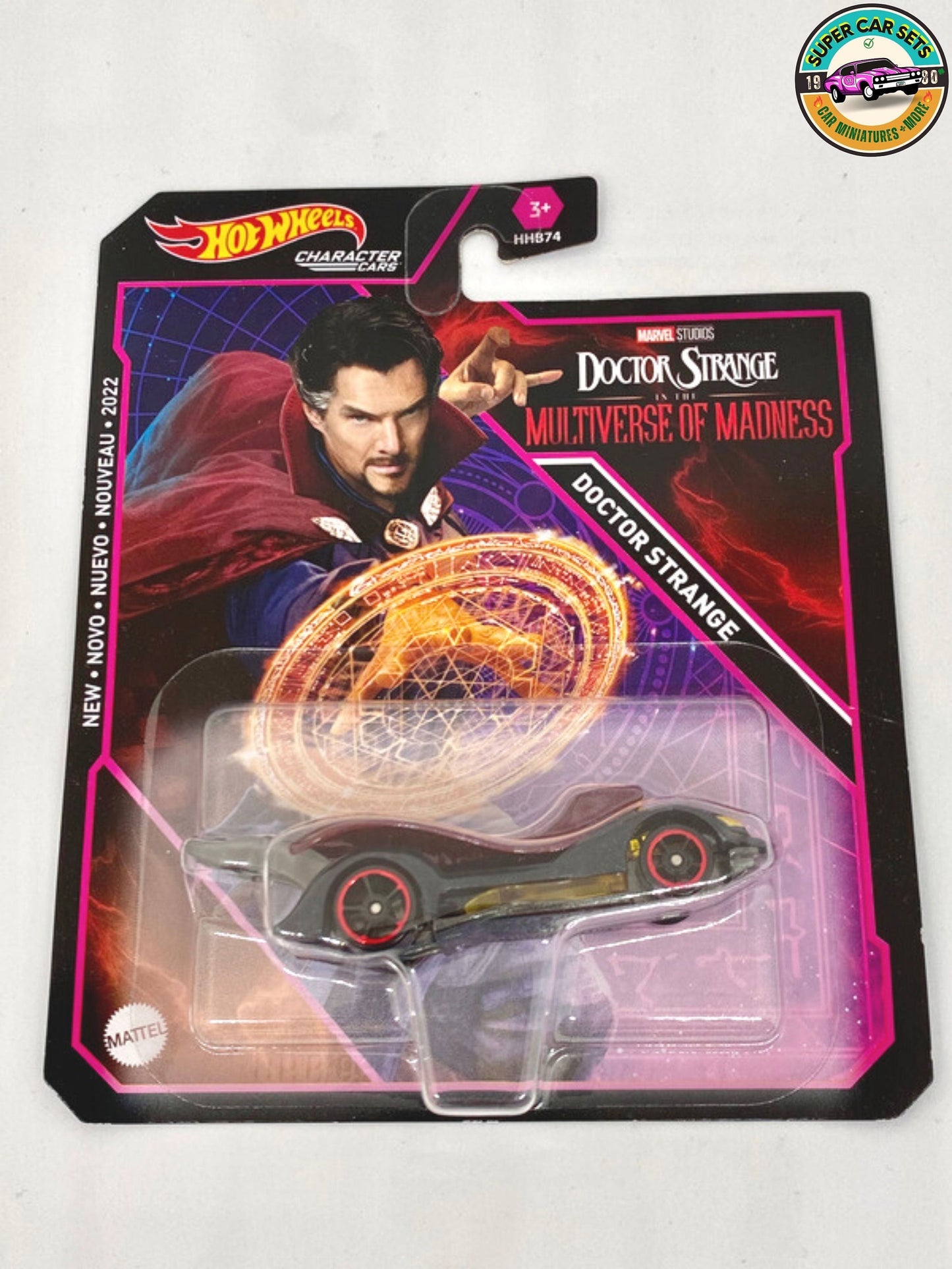 Doctor Strange + America Chavez + Scarlet Witch - Hot Wheels Personnages voitures Marvel Doctor Strange dans le multivers de la folie