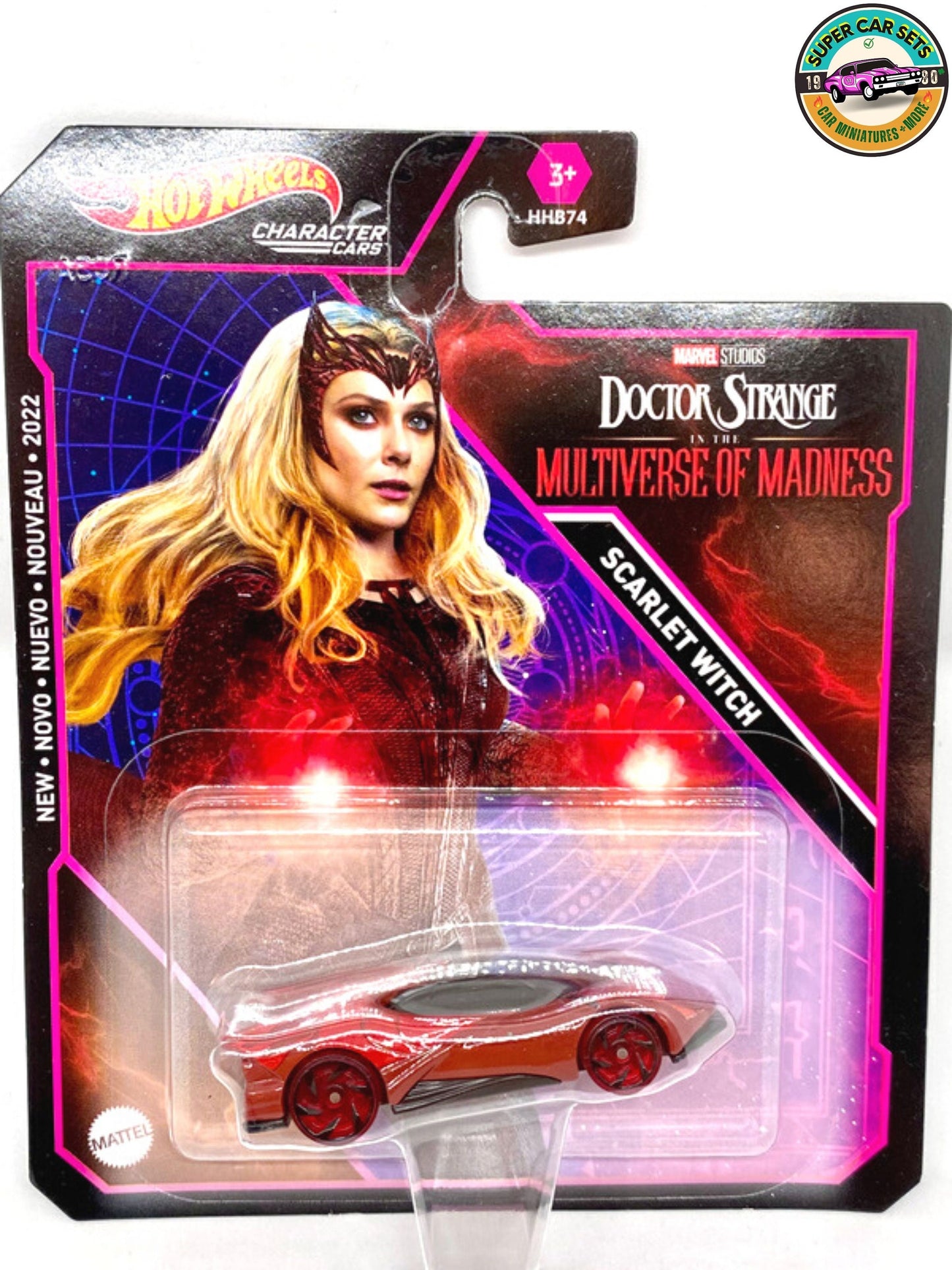 Doctor Strange + America Chavez + Scarlet Witch - Hot Wheels Characters cars Marvel Doctor Strange in the Multiverse of Madness