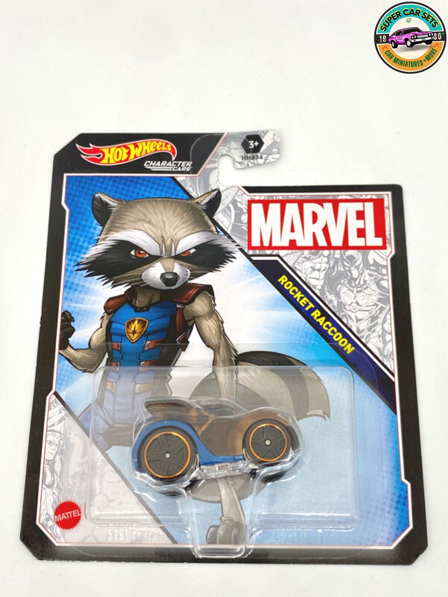 Gardiens de la Galaxie Groot Go-Kart + Rocket Racoon Hot Wheels Voitures de personnages