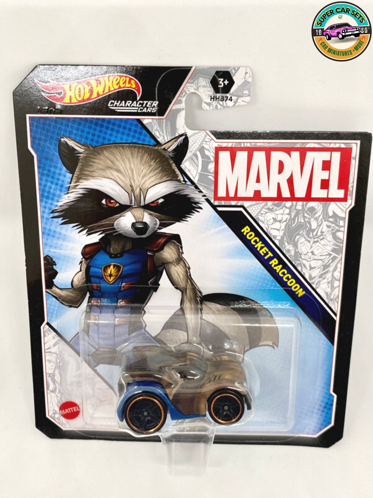 Gardiens de la Galaxie Groot Go-Kart + Rocket Racoon Hot Wheels Voitures de personnages