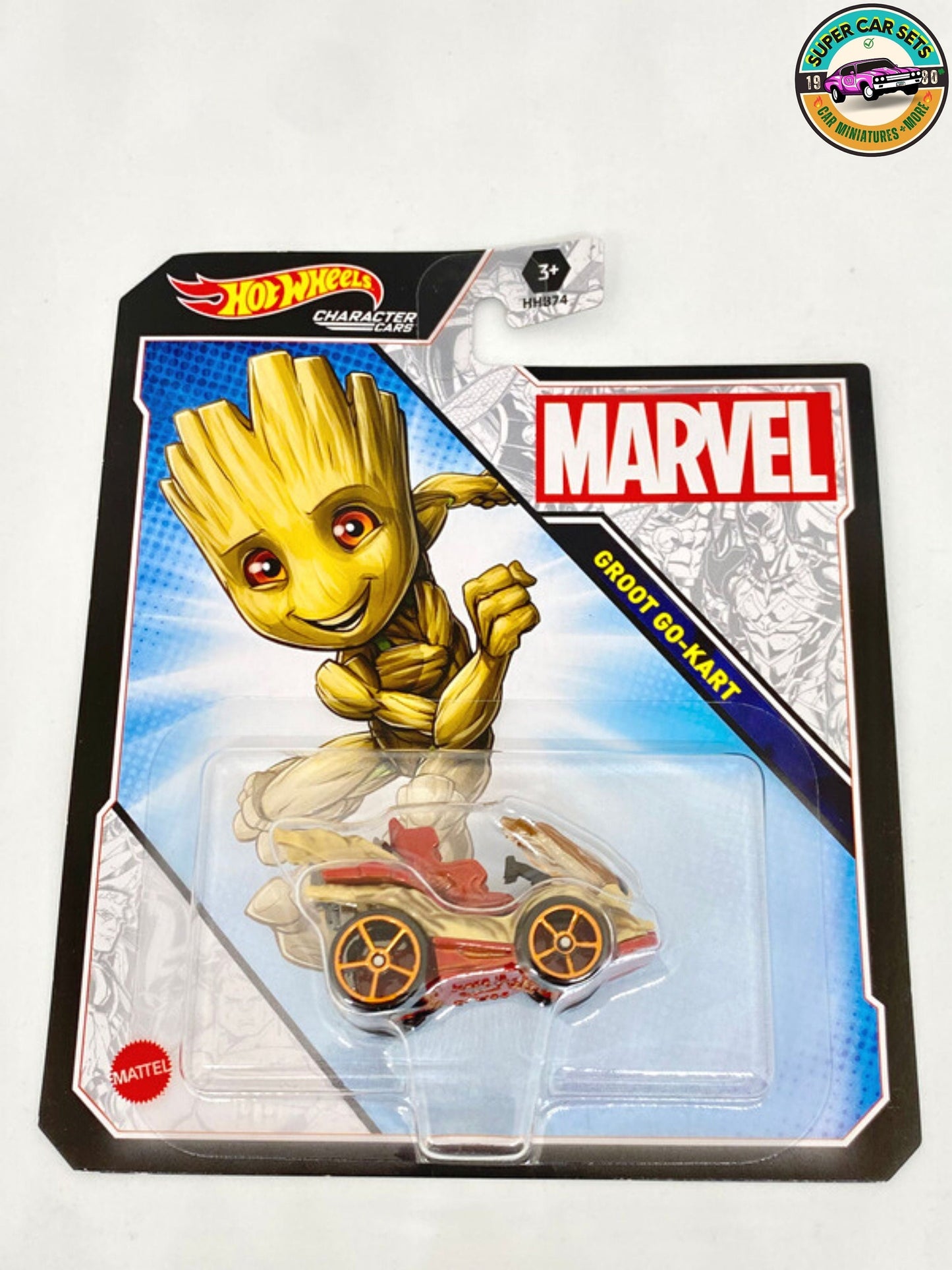 Gardiens de la Galaxie Groot Go-Kart + Rocket Racoon Hot Wheels Voitures de personnages