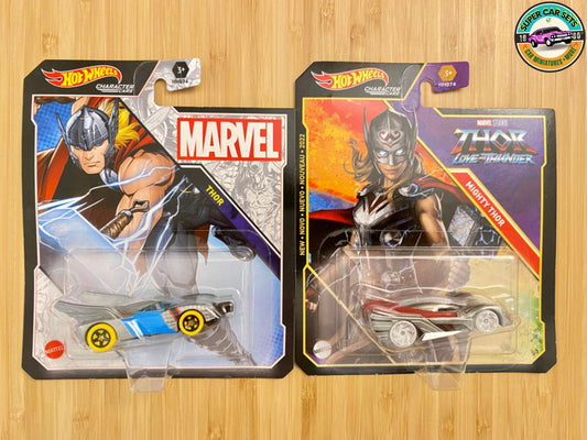 Thor Love and Thunder (Thor + Mighty Thor) Hot Wheels Character cars Marvel