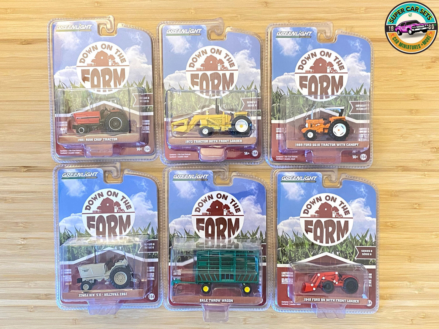 All 6 farm vehicles from Down on The Farm Series 6 made by Greenlight