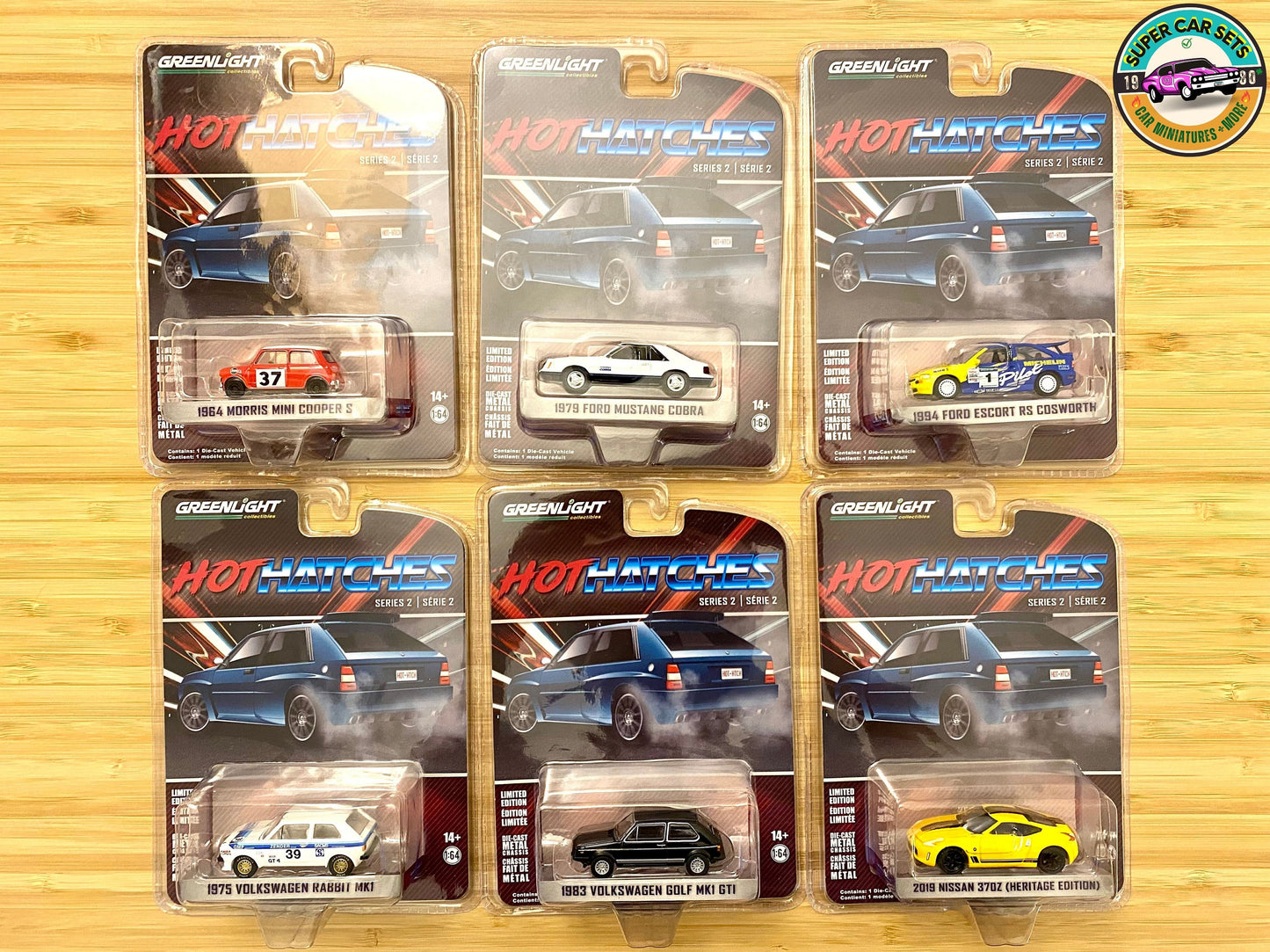 All 6 Hot Hatches Cars - Series 2 made by Greenlight - Complete Set 6 of 6