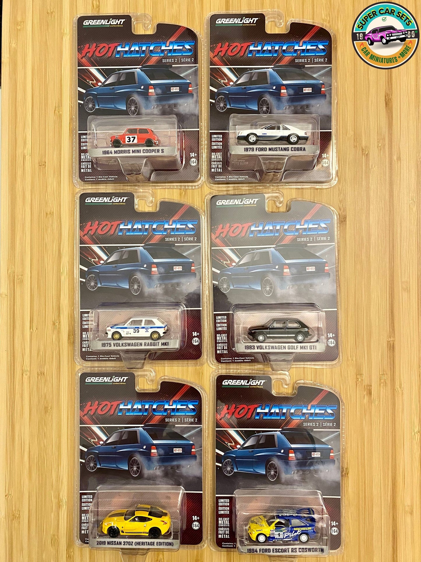 All 6 Hot Hatches Cars - Series 2 made by Greenlight - Complete Set 6 of 6