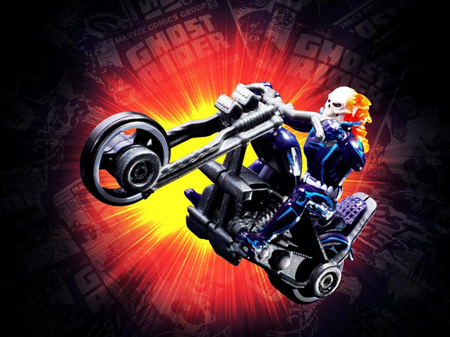 Hot Wheels Marvel Ghost Rider Motorrad &amp; Figur zum Sammeln