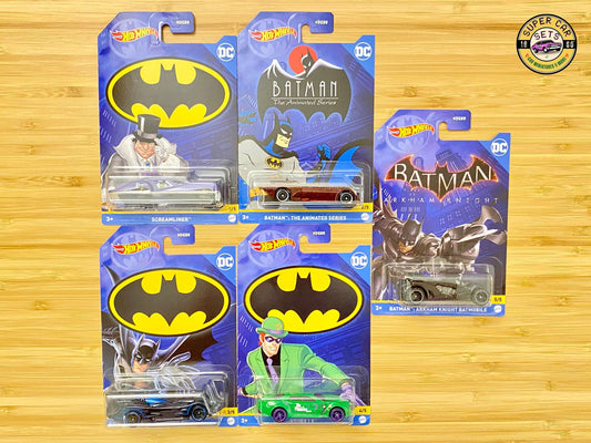 Tous les 5 DC Batman (Set avec PENGUIN et The RIDDLER) - Ensemble complet de 5 voitures