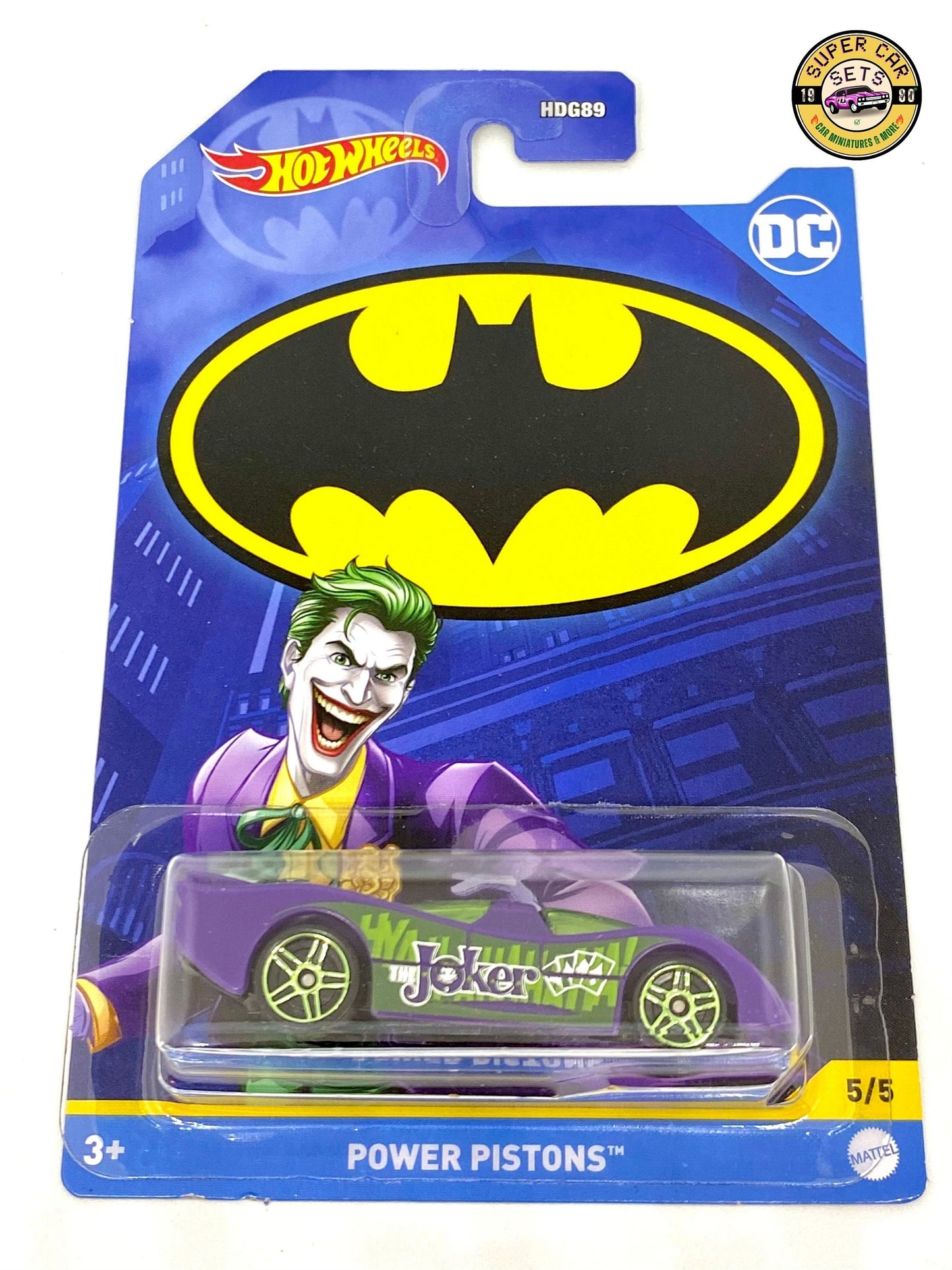 Tous les 5 DC Batman (Set avec THE JOCKER) - Ensemble complet de 5 voitures