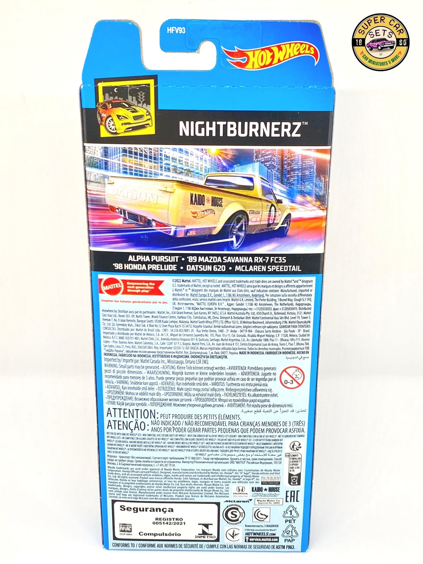 Pack de 5 Hot Wheels - Nightburnerz (avec Datsun 620 et plus)