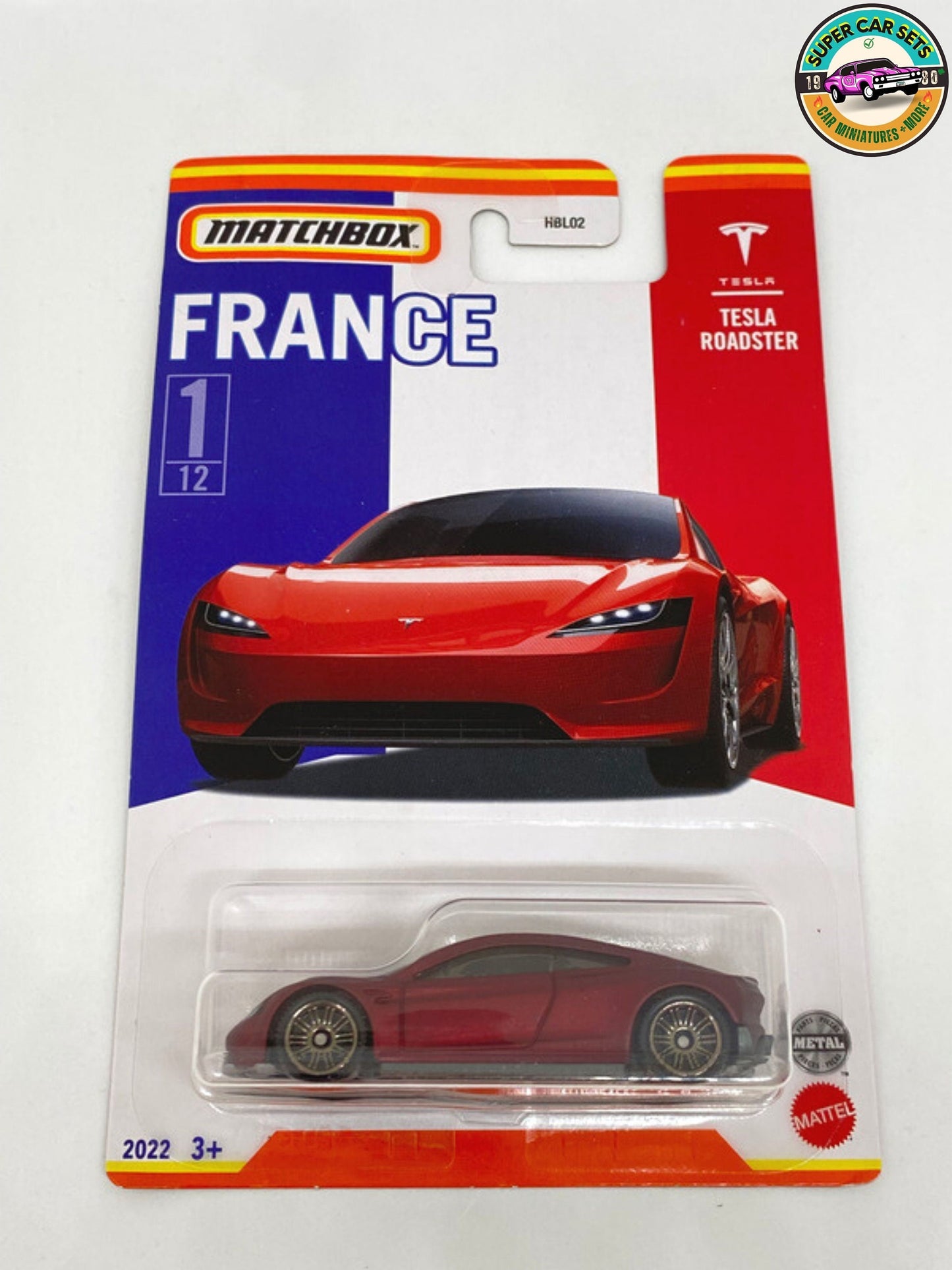 4 TESLA Cars Set II - Roadster (couleur rouge mat) + Modèle X + Modèle Y