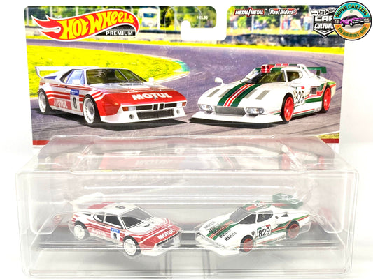 2-Autos-Paket BMW M1 Procar + Lancia Stratos Gruppe 5 Hot Wheels Premium Car Culture