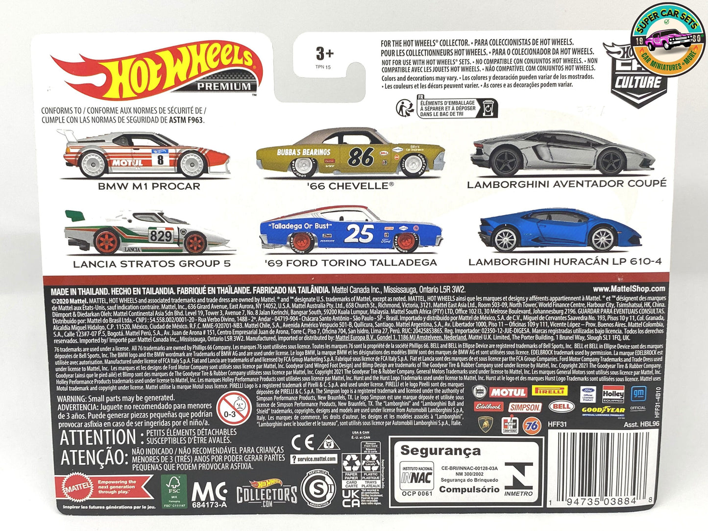 Pack de 2 voitures - 69 Ford Torino Talladega + '66 Chevelle Hot Wheels Premium Car Culture