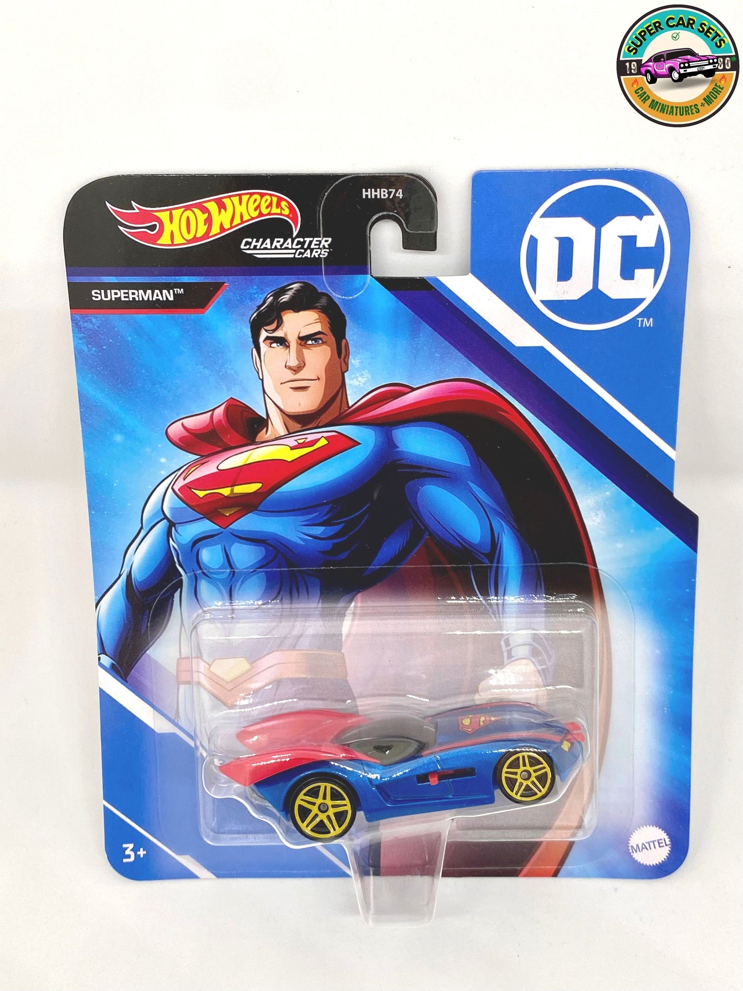 Superman + Wonder Woman + Autos der Flash-Hot-Wheels-Figur