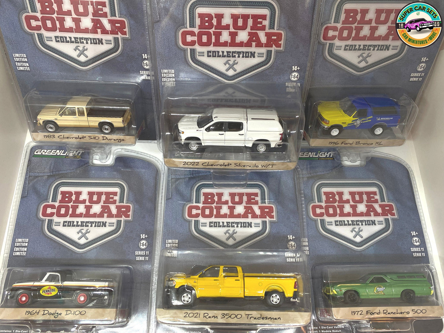 All 6 Cars from Blue Collar Collection Series 11 made by Greenlight Collectibles - Complete Set 6 of 6