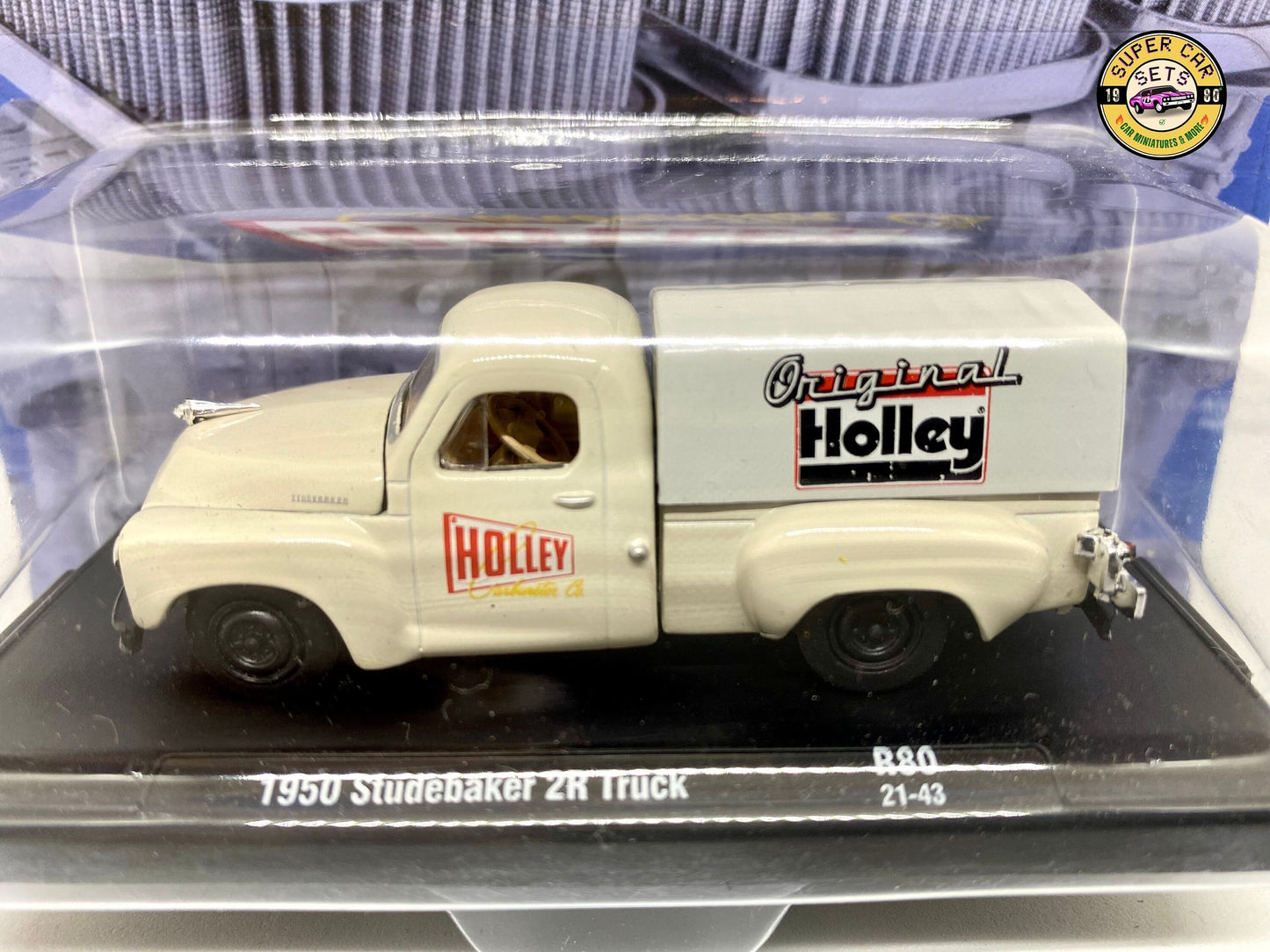 2 Fahrzeuge Holley Set – 1950 Studebaker 2R Truck + 1987 Ford Mustang GT, hergestellt von M2 Machines