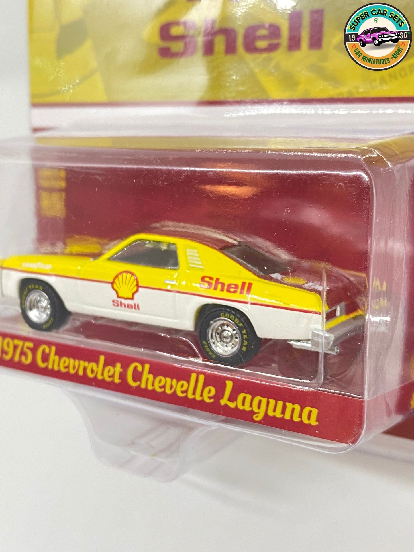 3 SHELL Cars Set - 1975 Chevrolet Chevelle Laguna (Greenlight) + 1965 Ford C900 (Matchbox) + Renault Kangoo (Matchbox)