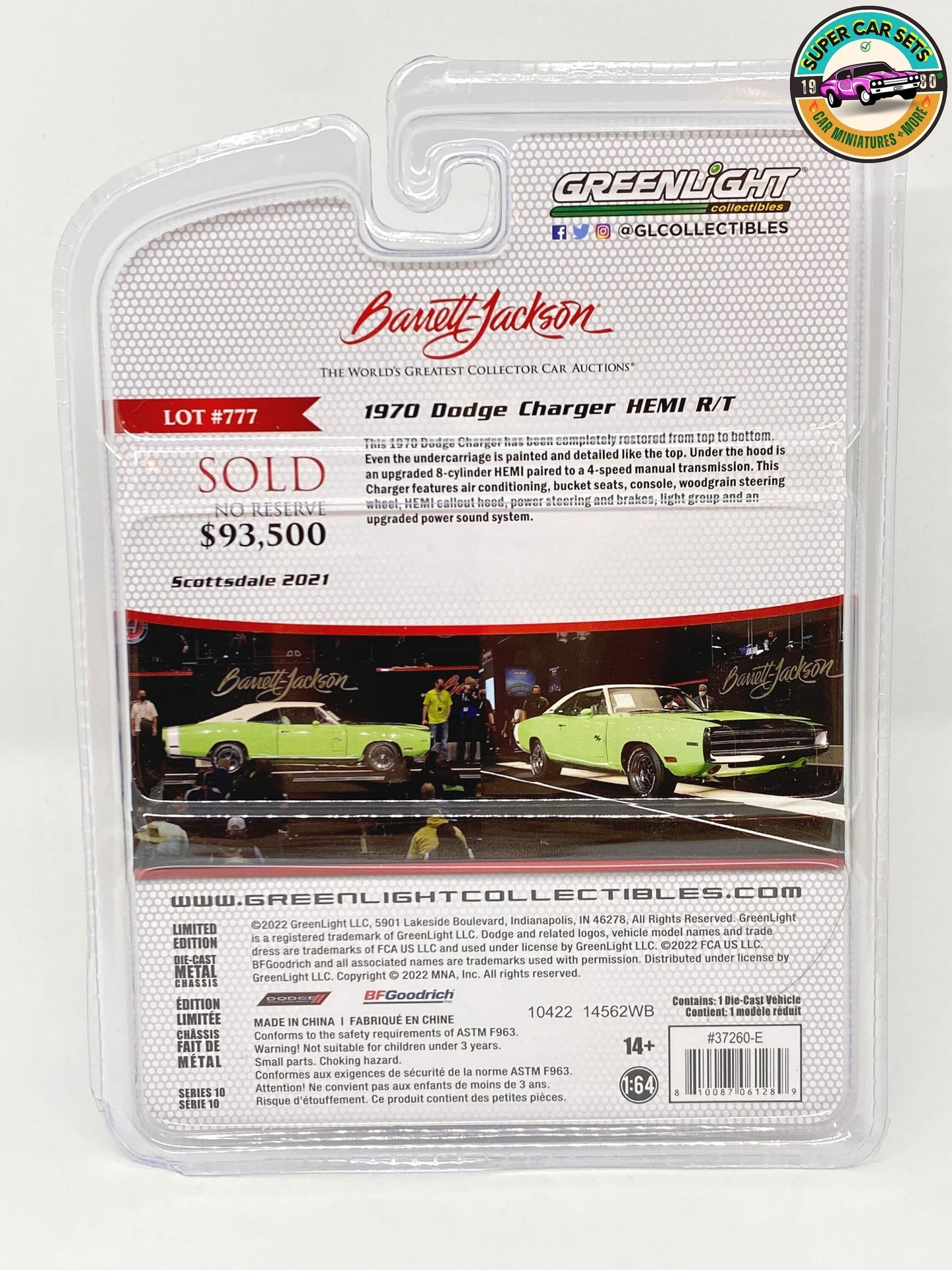 1970 Dodge Charger HEMI R/T - Barrett-Jackson - Série 10 - fabriqué par Greenlight Collectables