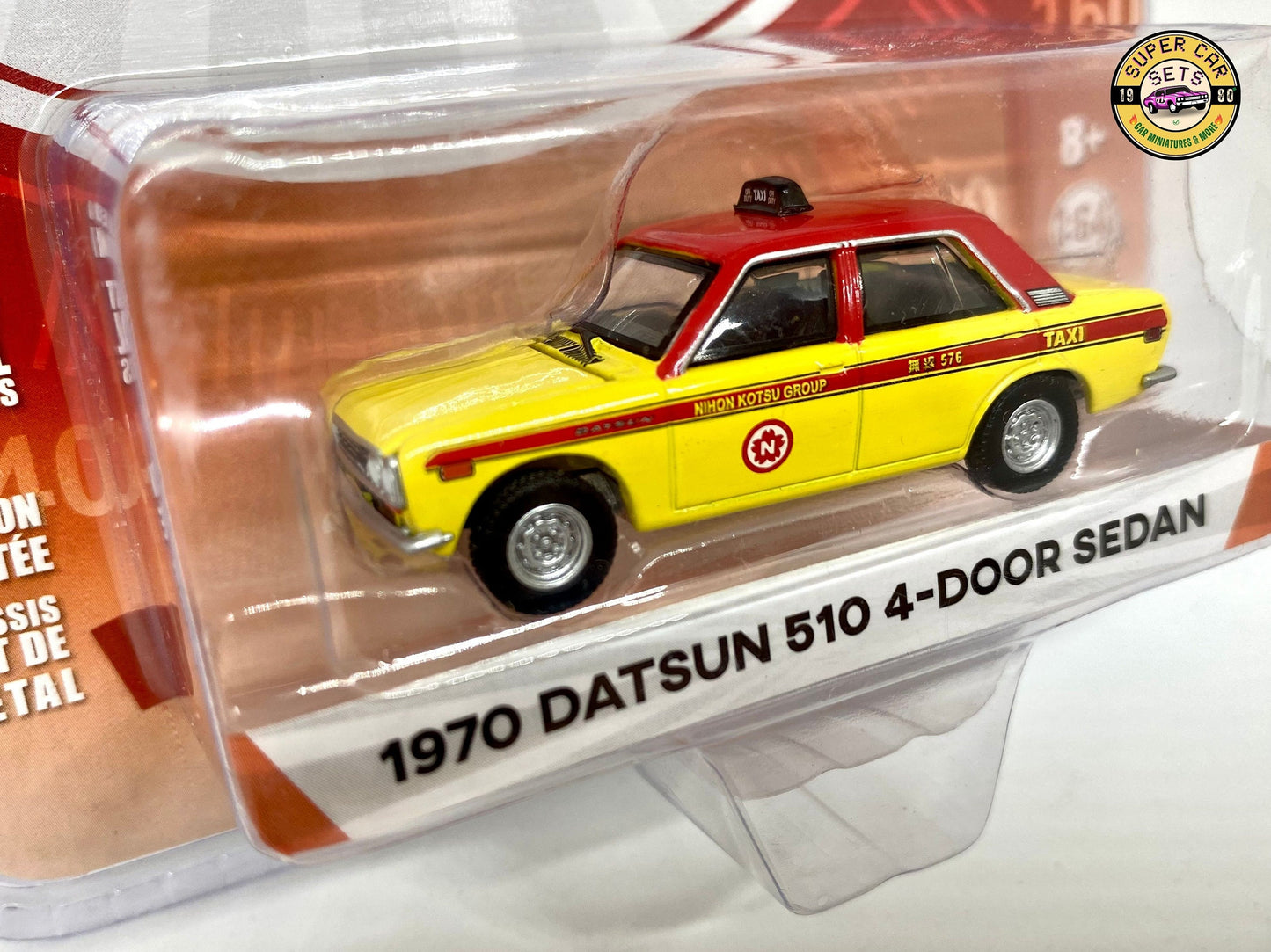 Taxi 1970 Datsun 510 4-türige Limousine – Tokyo Torque Serie 7 – hergestellt von Greenlight