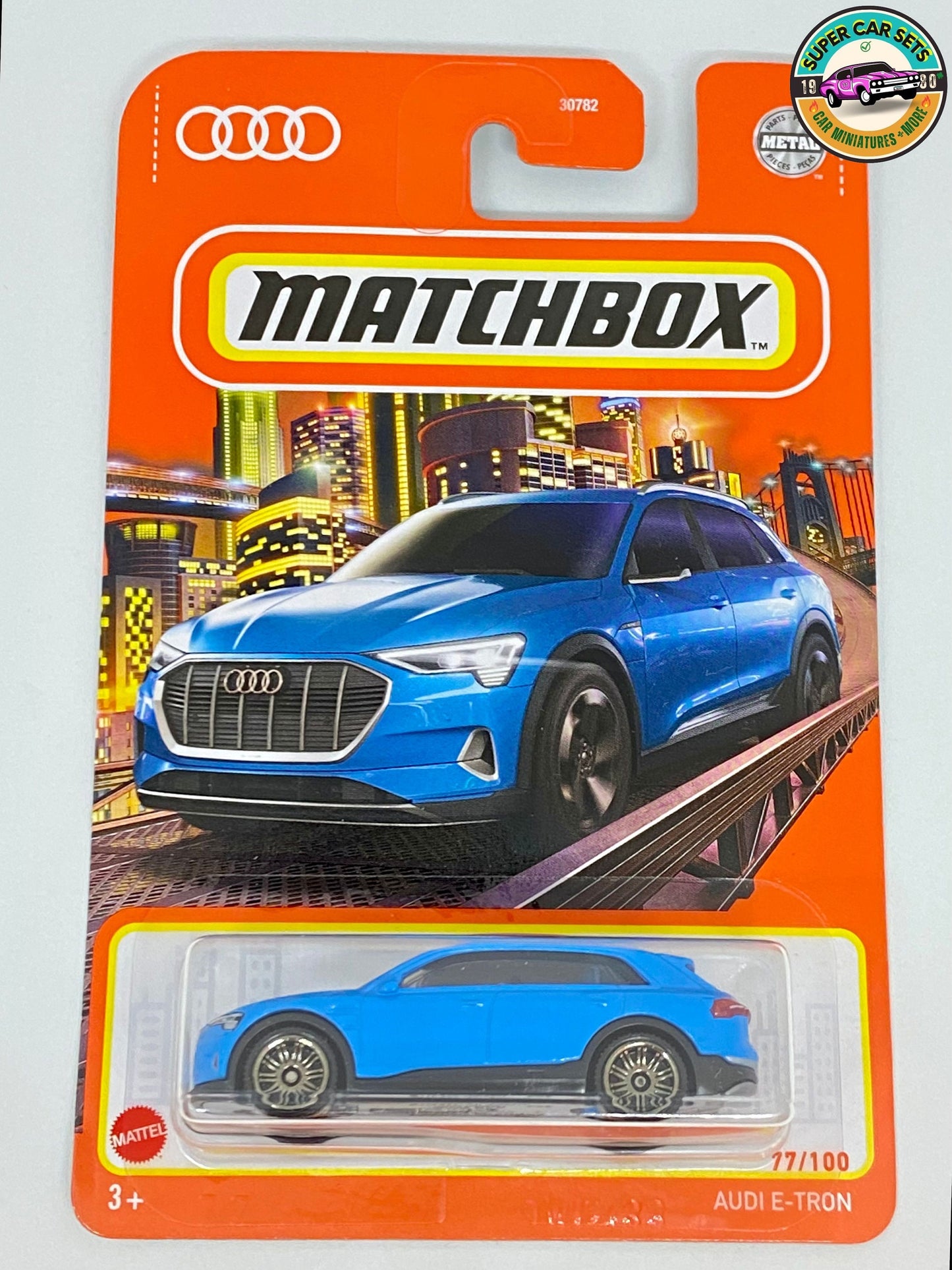 Set mit 5 Elektroautos von Matchbox • Tesla Model X • 2021 Ford Mustang Mach-E • Audi E-Tron • Volkswagen EV4 • Tesla Model Y