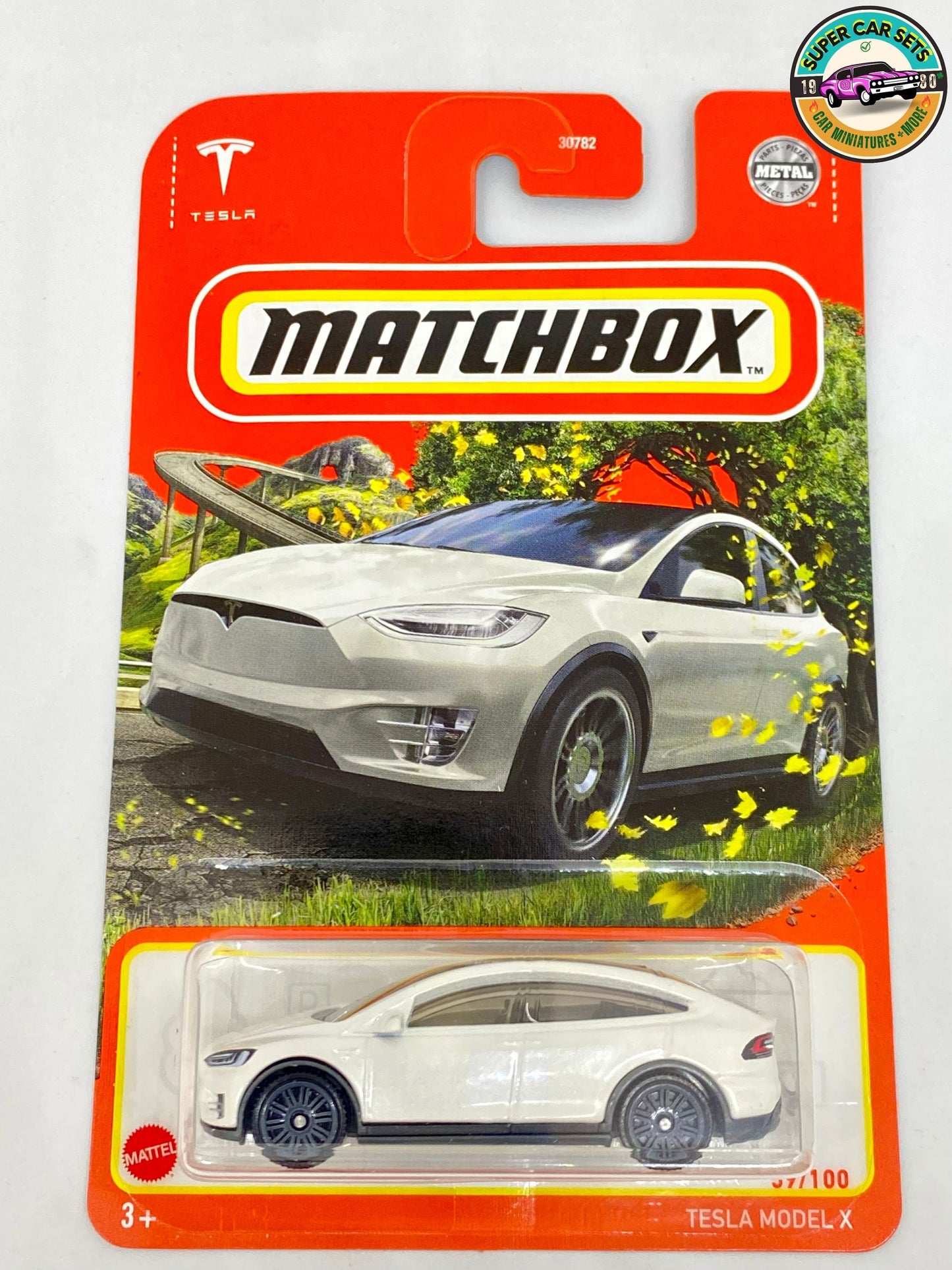 Set mit 5 Elektroautos von Matchbox • Tesla Model X • 2021 Ford Mustang Mach-E • Audi E-Tron • Volkswagen EV4 • Tesla Model Y