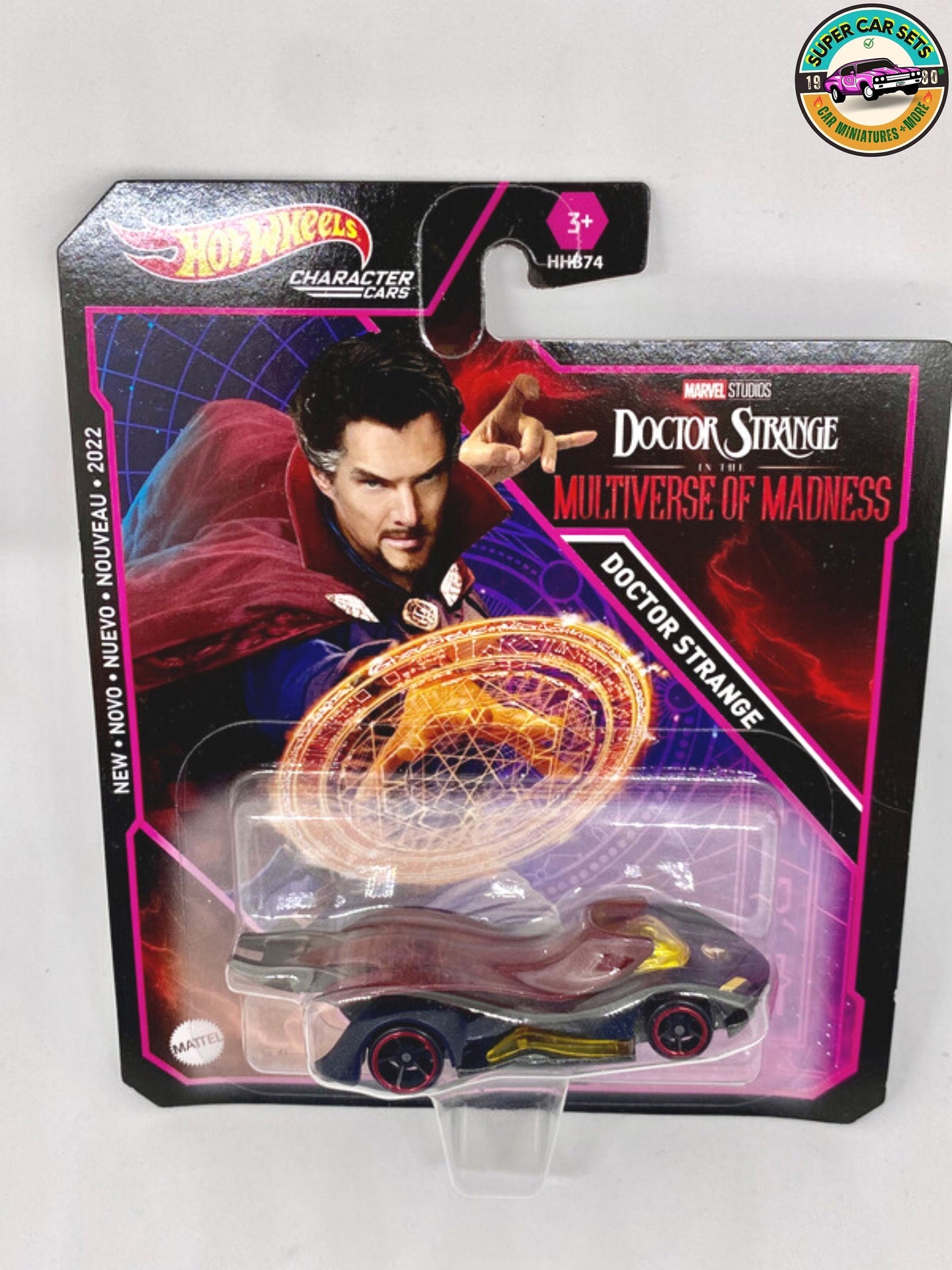 Doctor Strange + America Chavez + Scarlet Witch - Hot Wheels Personnages voitures Marvel Doctor Strange dans le multivers de la folie