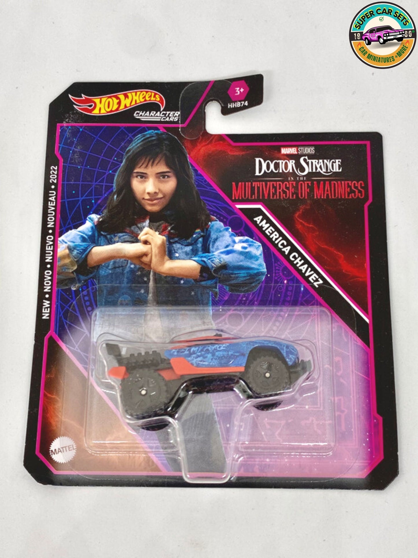 Doctor Strange + America Chavez + Scarlet Witch - Hot Wheels Personnages voitures Marvel Doctor Strange dans le multivers de la folie