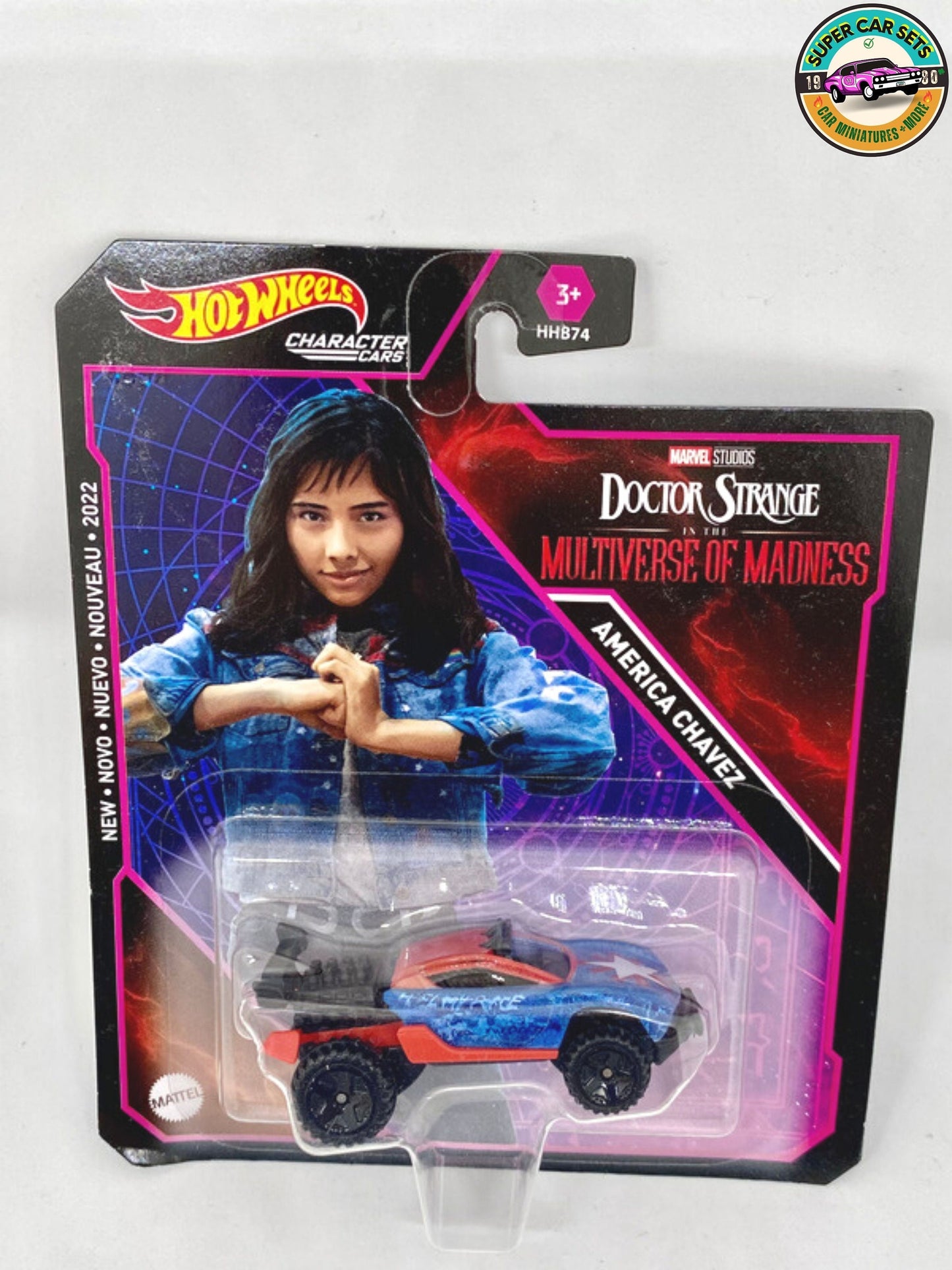 Doctor Strange + America Chavez + Scarlet Witch - Hot Wheels Personnages voitures Marvel Doctor Strange dans le multivers de la folie