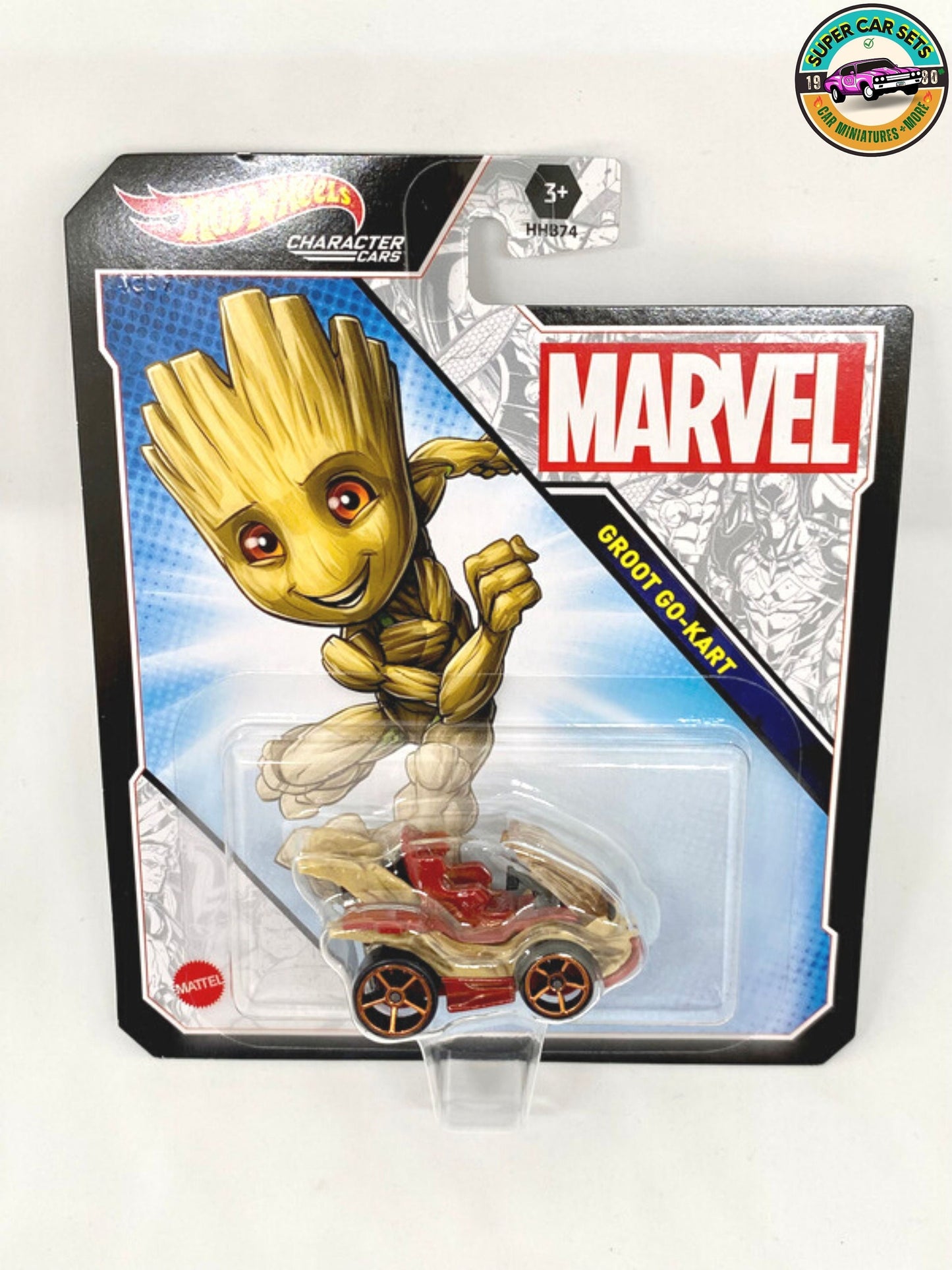 Gardiens de la Galaxie Groot Go-Kart + Rocket Racoon Hot Wheels Voitures de personnages