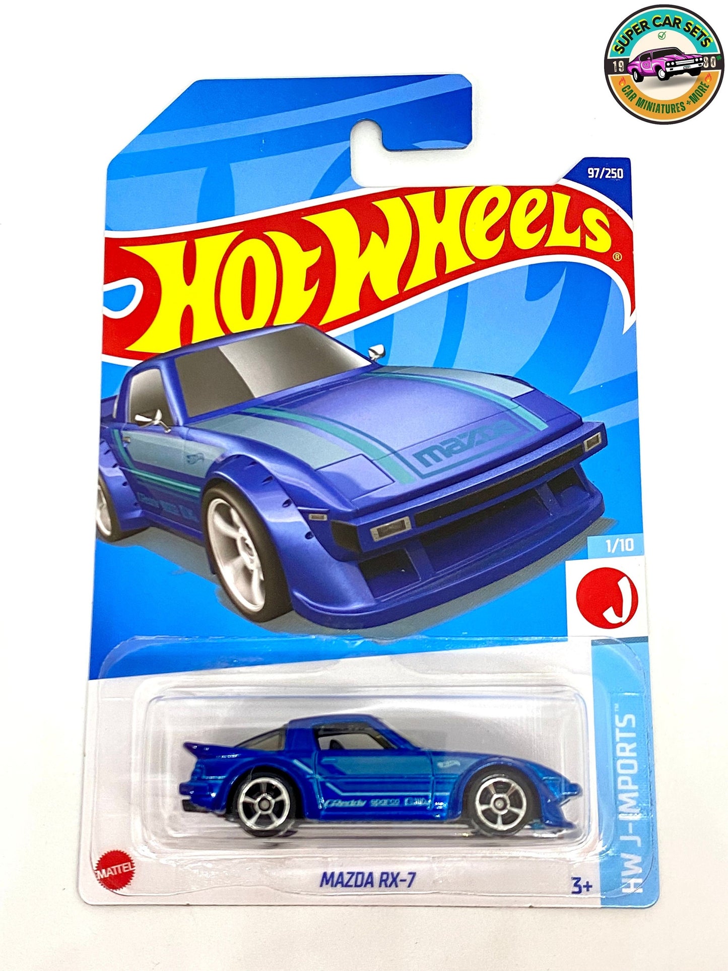 Ensemble de 6 voitures MAZDA • MazdaRX-7 rouge • MazdaRX-7 bleu • Mazda 3 2019 • CX-5 • '95 Rx-7 • '91 Mx-5 Miata fabriqué par Hot Wheels et Matchbox