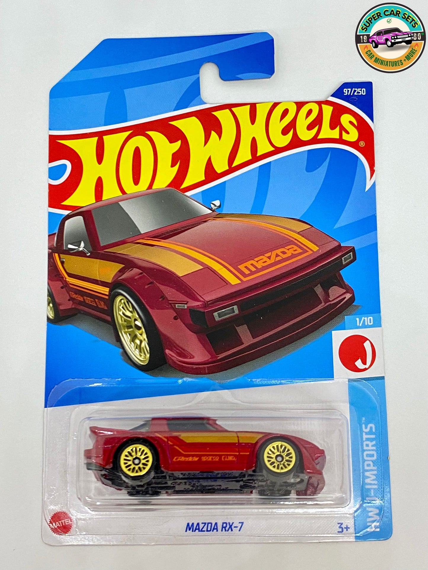 Ensemble de 6 voitures MAZDA • MazdaRX-7 rouge • MazdaRX-7 bleu • Mazda 3 2019 • CX-5 • '95 Rx-7 • '91 Mx-5 Miata fabriqué par Hot Wheels et Matchbox