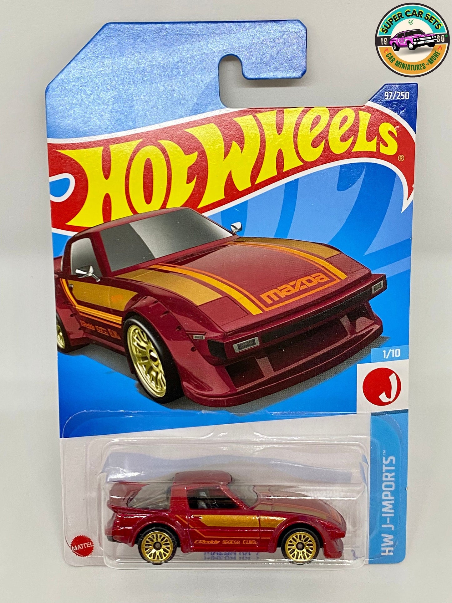 Ensemble de 6 voitures MAZDA • MazdaRX-7 rouge • MazdaRX-7 bleu • Mazda 3 2019 • CX-5 • '95 Rx-7 • '91 Mx-5 Miata fabriqué par Hot Wheels et Matchbox