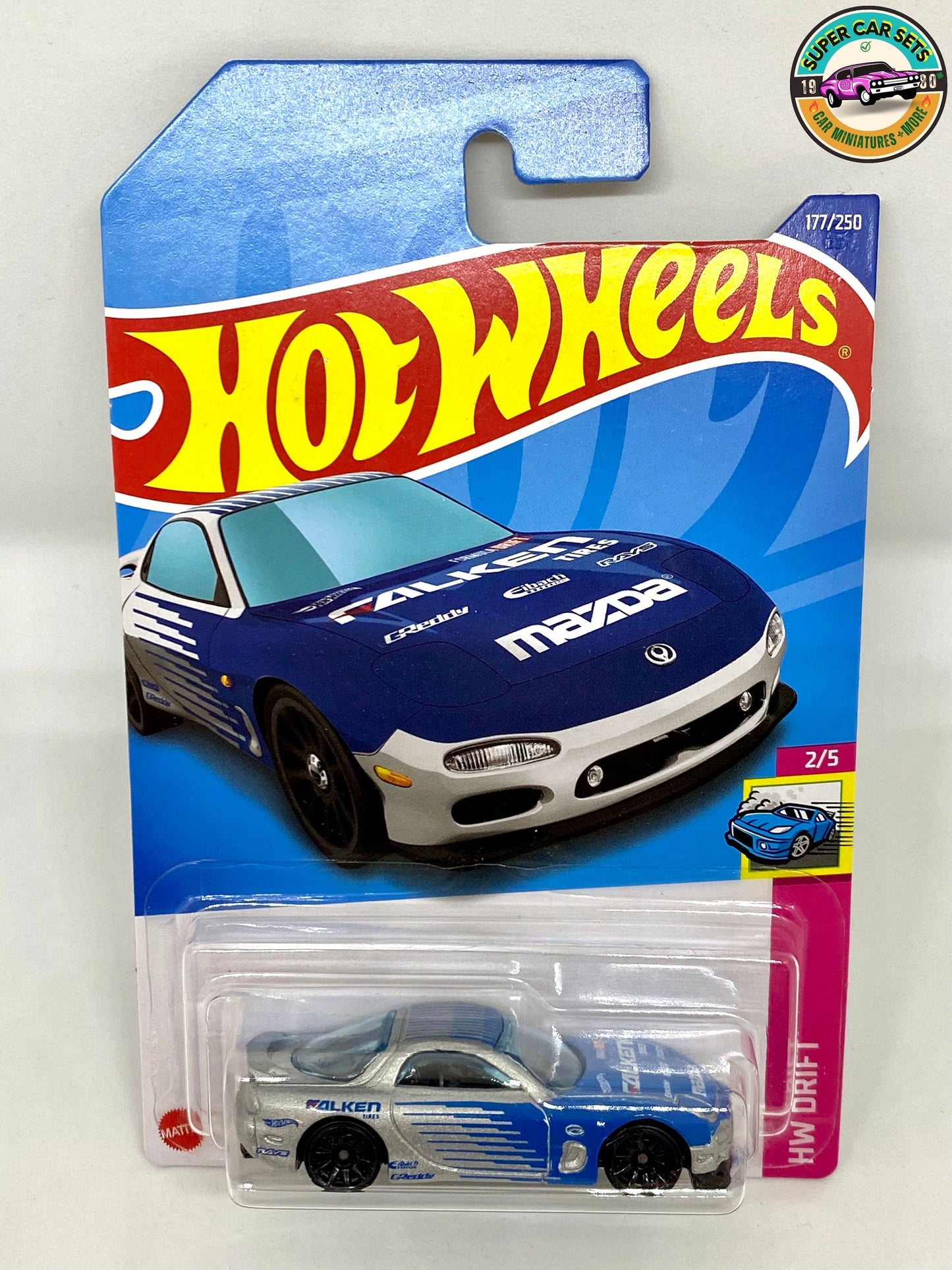 Ensemble de 6 voitures MAZDA • MazdaRX-7 rouge • MazdaRX-7 bleu • Mazda 3 2019 • CX-5 • '95 Rx-7 • '91 Mx-5 Miata fabriqué par Hot Wheels et Matchbox