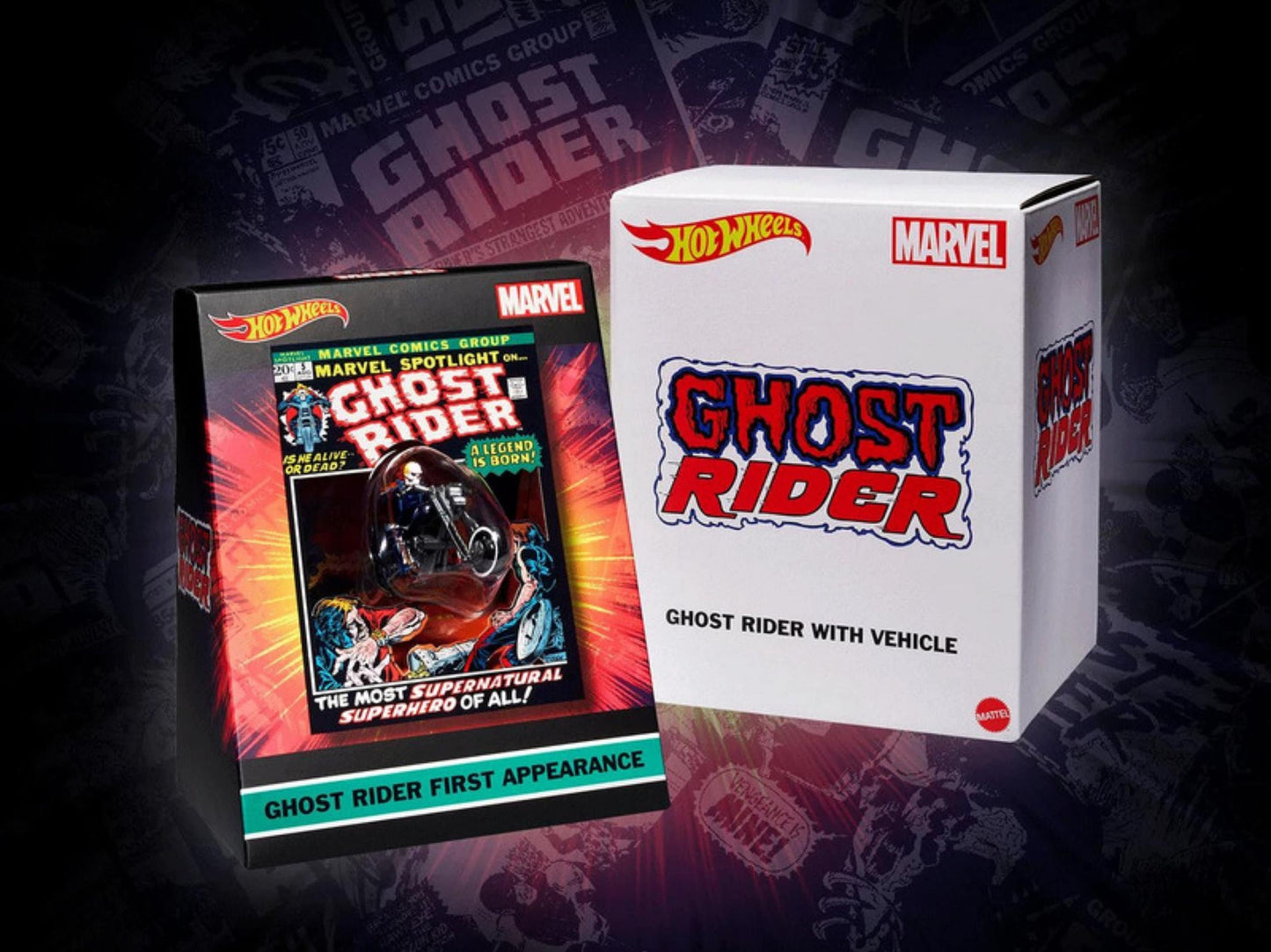 Hot Wheels Marvel Ghost Rider Motorrad &amp; Figur zum Sammeln