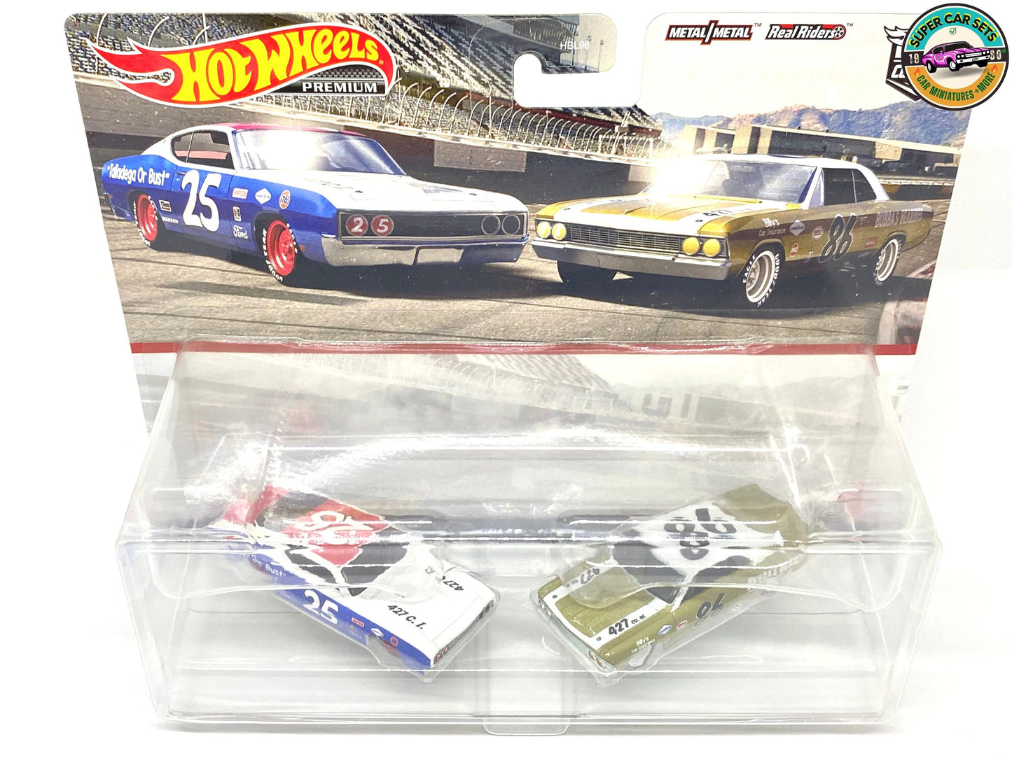 2-Cars-Pack - 69 Ford Torino Talladega +  ’66 Chevelle Hot Wheels Premium Car Culture