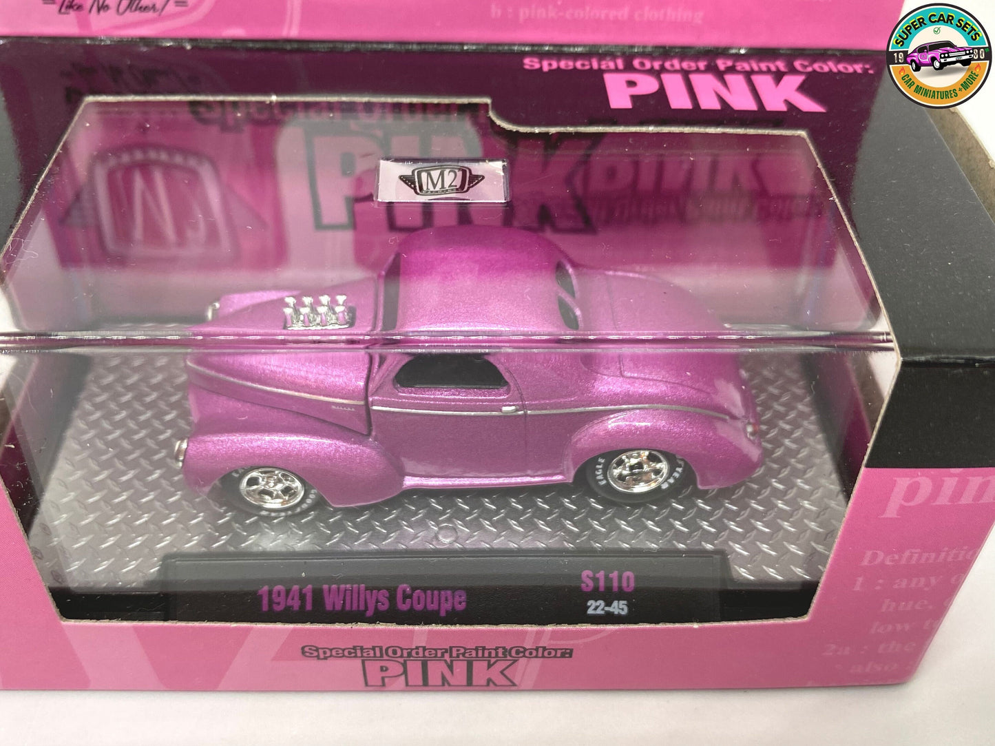 PINK 1941 Willys Coupe made by M2 Machines