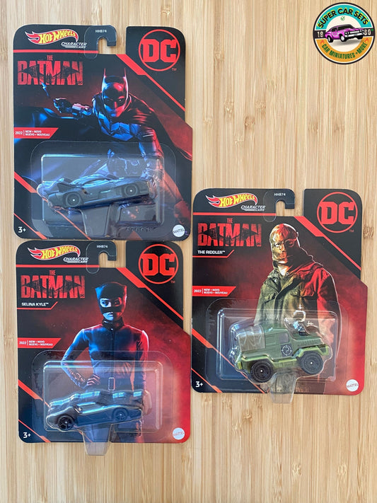 3 Autos der Batman DC Hot Wheels-Figur