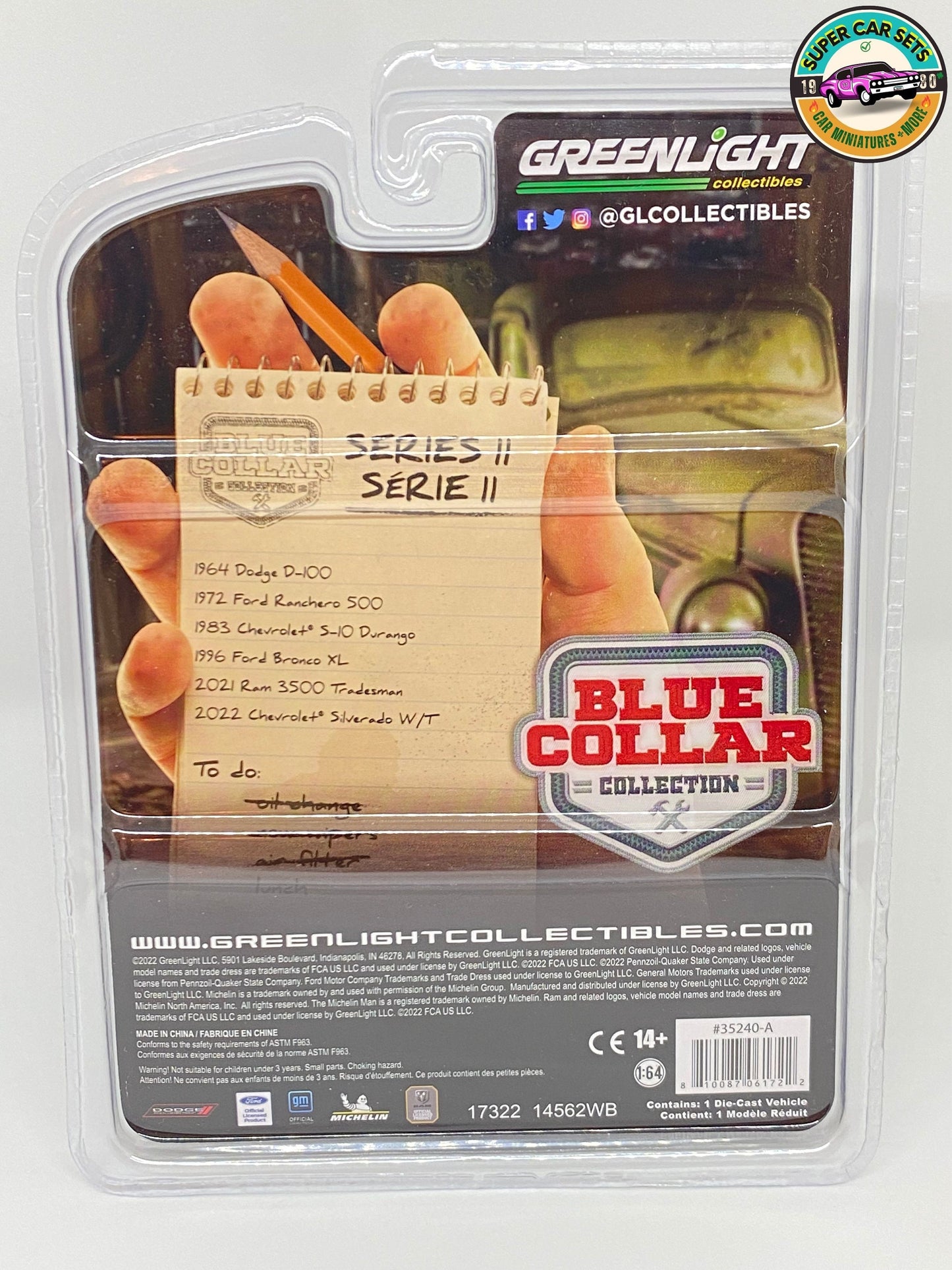 Les 6 voitures de la série 11 de la collection Blue Collar fabriquées par Greenlight Collectibles - Ensemble complet 6 sur 6